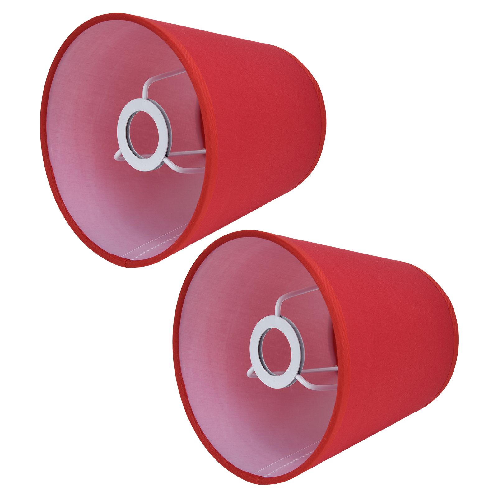 2Pcs Indoor Lamp Shade European Style Fabric Lampshade for E14 Chandelier Table Lamp Floor LampPX16 Red - Image 3