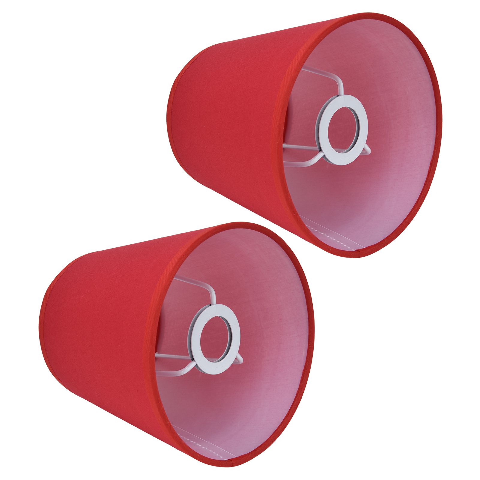 2Pcs Indoor Lamp Shade European Style Fabric Lampshade for E14 Chandelier Table Lamp Floor LampPX16 Red - Image 4