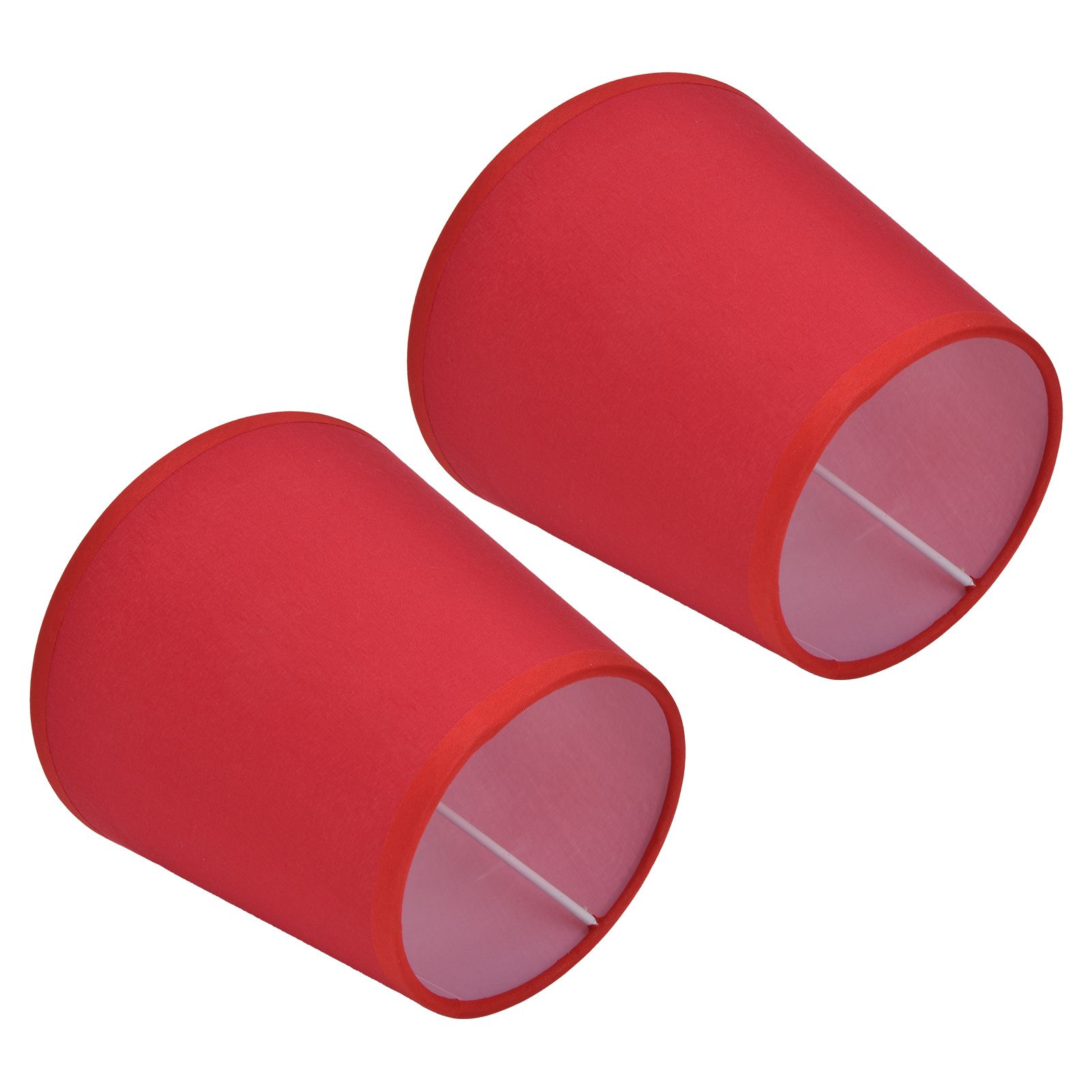 2Pcs Indoor Lamp Shade European Style Fabric Lampshade for E14 Chandelier Table Lamp Floor LampPX16 Red - Image 5