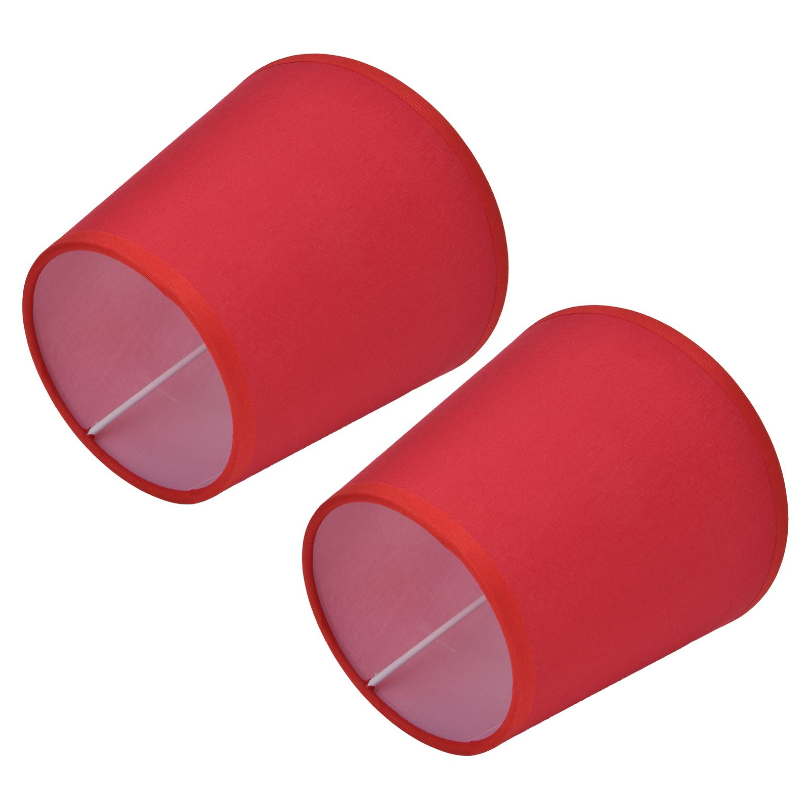 2Pcs Indoor Lamp Shade European Style Fabric Lampshade for E14 Chandelier Table Lamp Floor LampPX16 Red - Image 6