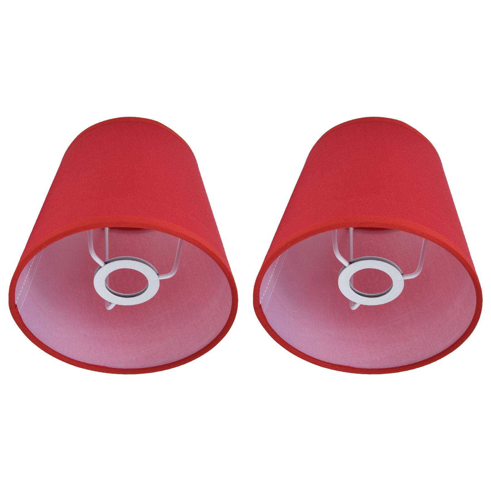 2Pcs Indoor Lamp Shade European Style Fabric Lampshade for E14 Chandelier Table Lamp Floor LampPX16 Red - Image 8