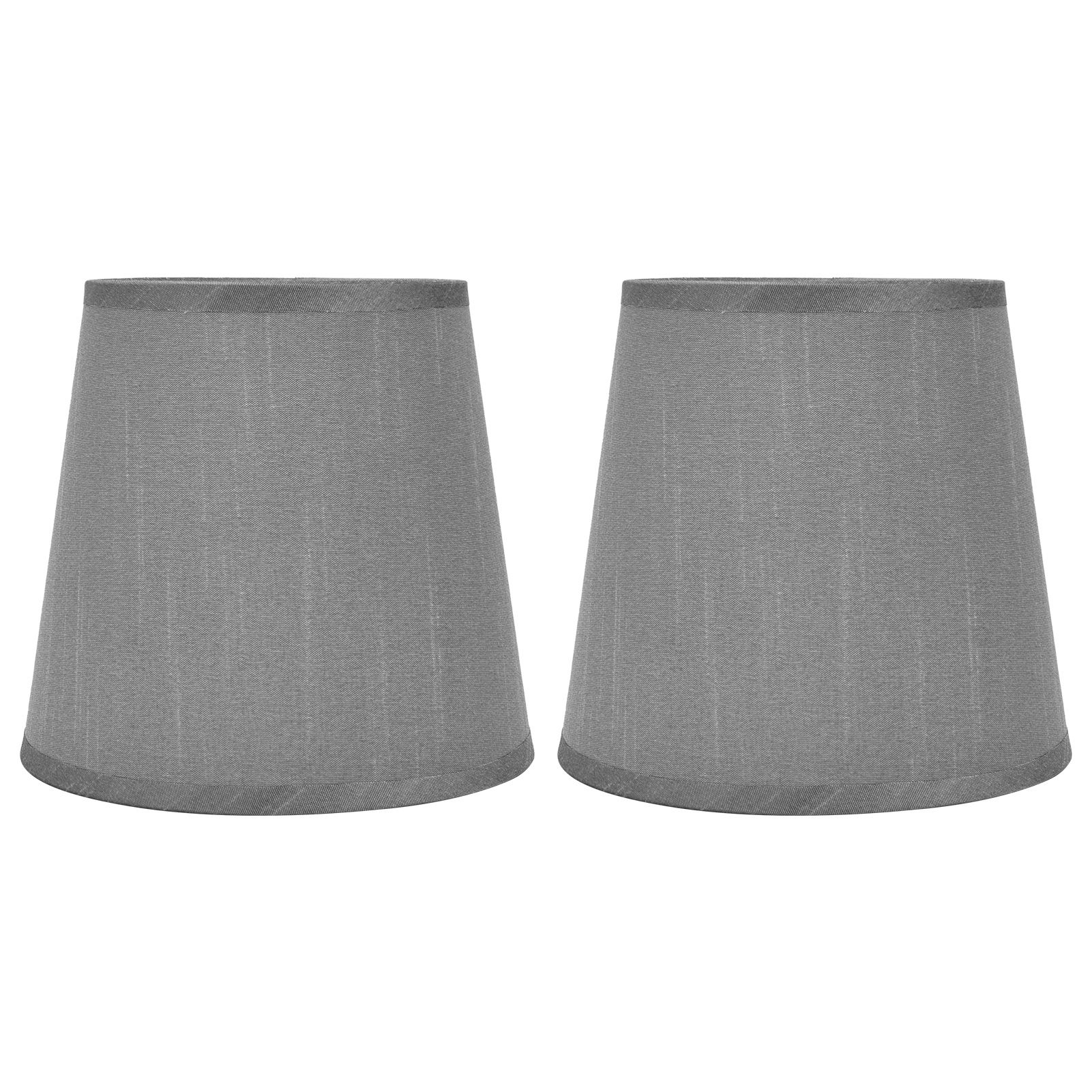2Pcs Indoor Lamp Shade European Style Fabric Lampshade for E14 Chandelier Table Lamp Floor LampPX150 Silver Gray - Image 1