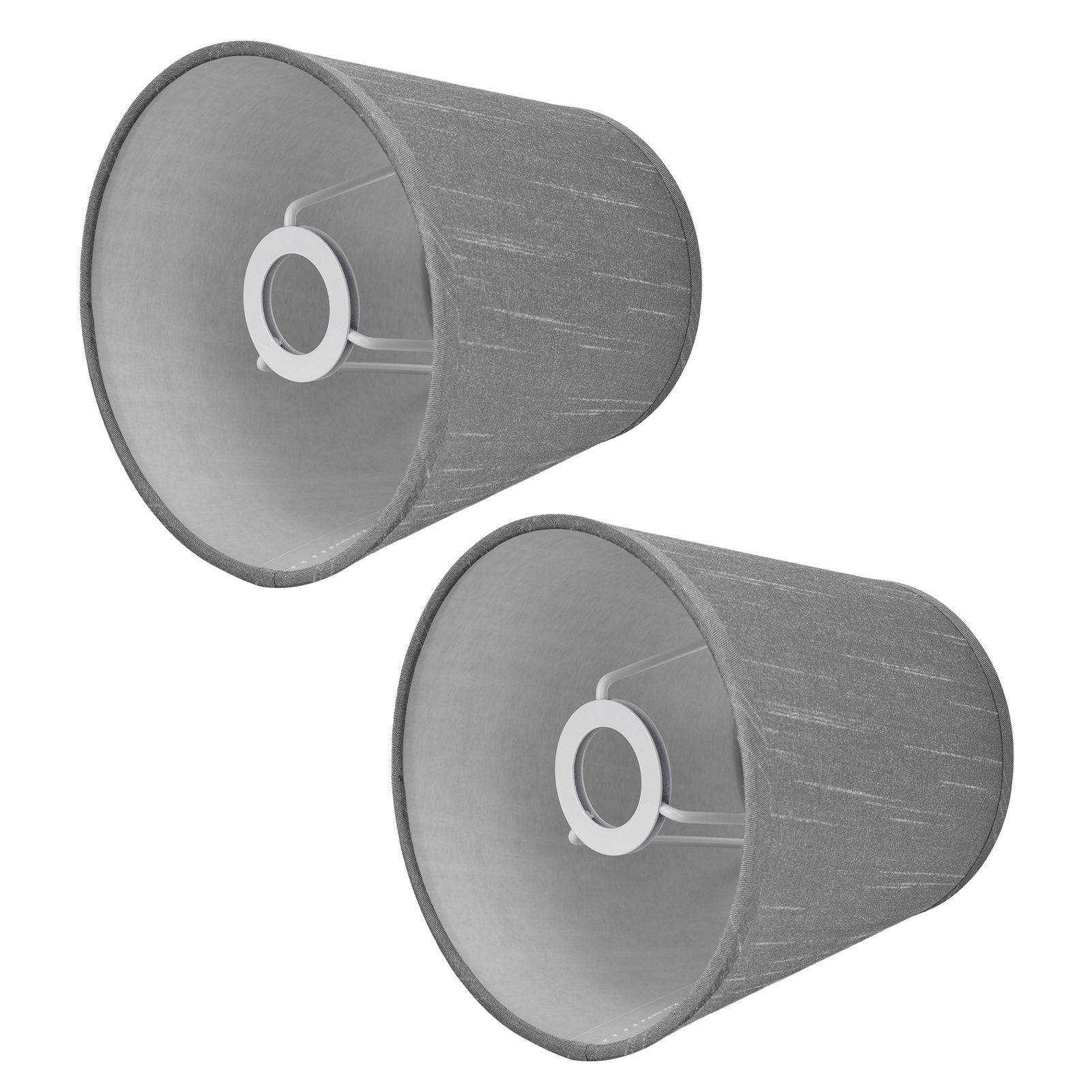 2Pcs Indoor Lamp Shade European Style Fabric Lampshade for E14 Chandelier Table Lamp Floor LampPX150 Silver Gray - Image 3