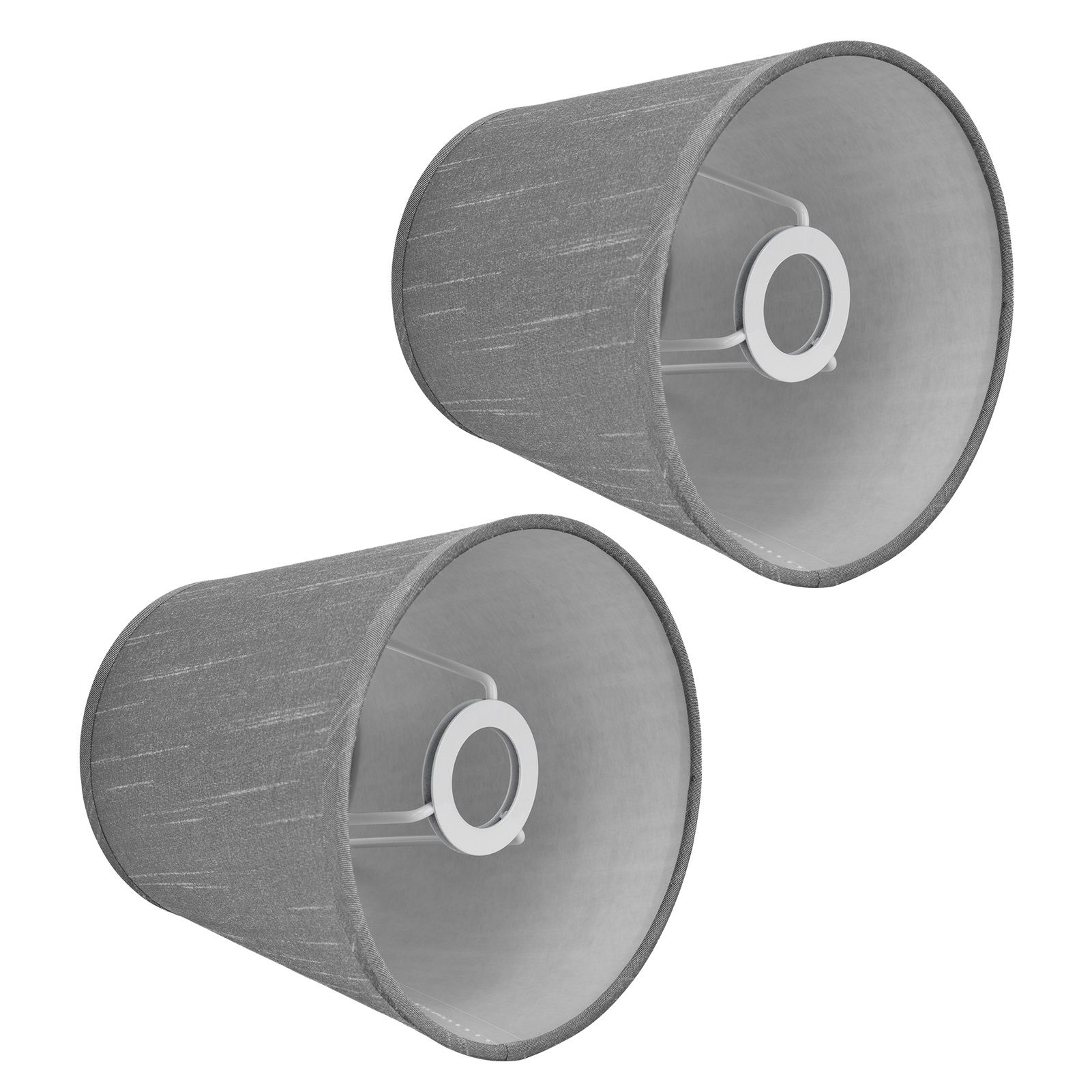 2Pcs Indoor Lamp Shade European Style Fabric Lampshade for E14 Chandelier Table Lamp Floor LampPX150 Silver Gray - Image 4