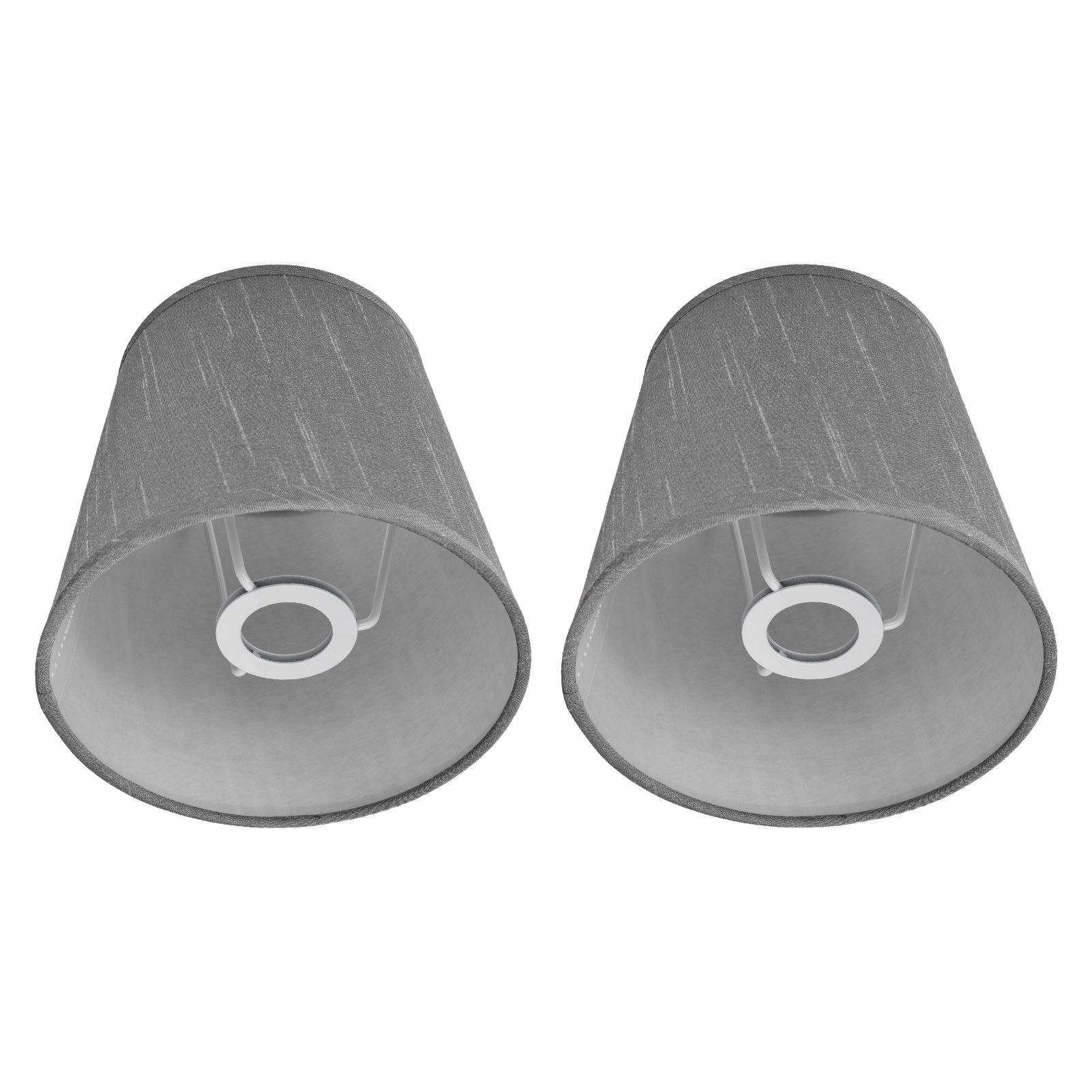 2Pcs Indoor Lamp Shade European Style Fabric Lampshade for E14 Chandelier Table Lamp Floor LampPX150 Silver Gray - Image 6