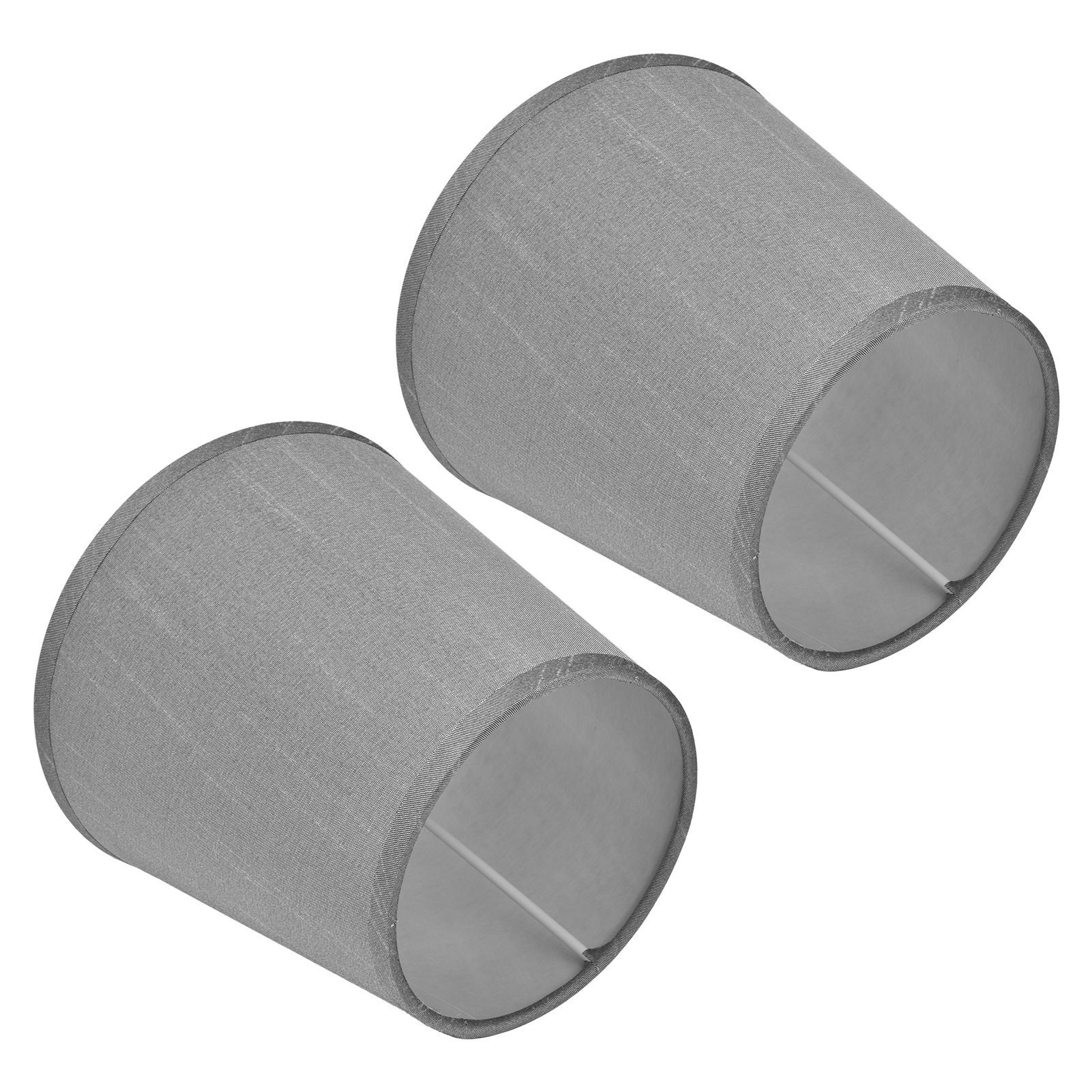 2Pcs Indoor Lamp Shade European Style Fabric Lampshade for E14 Chandelier Table Lamp Floor LampPX150 Silver Gray - Image 7