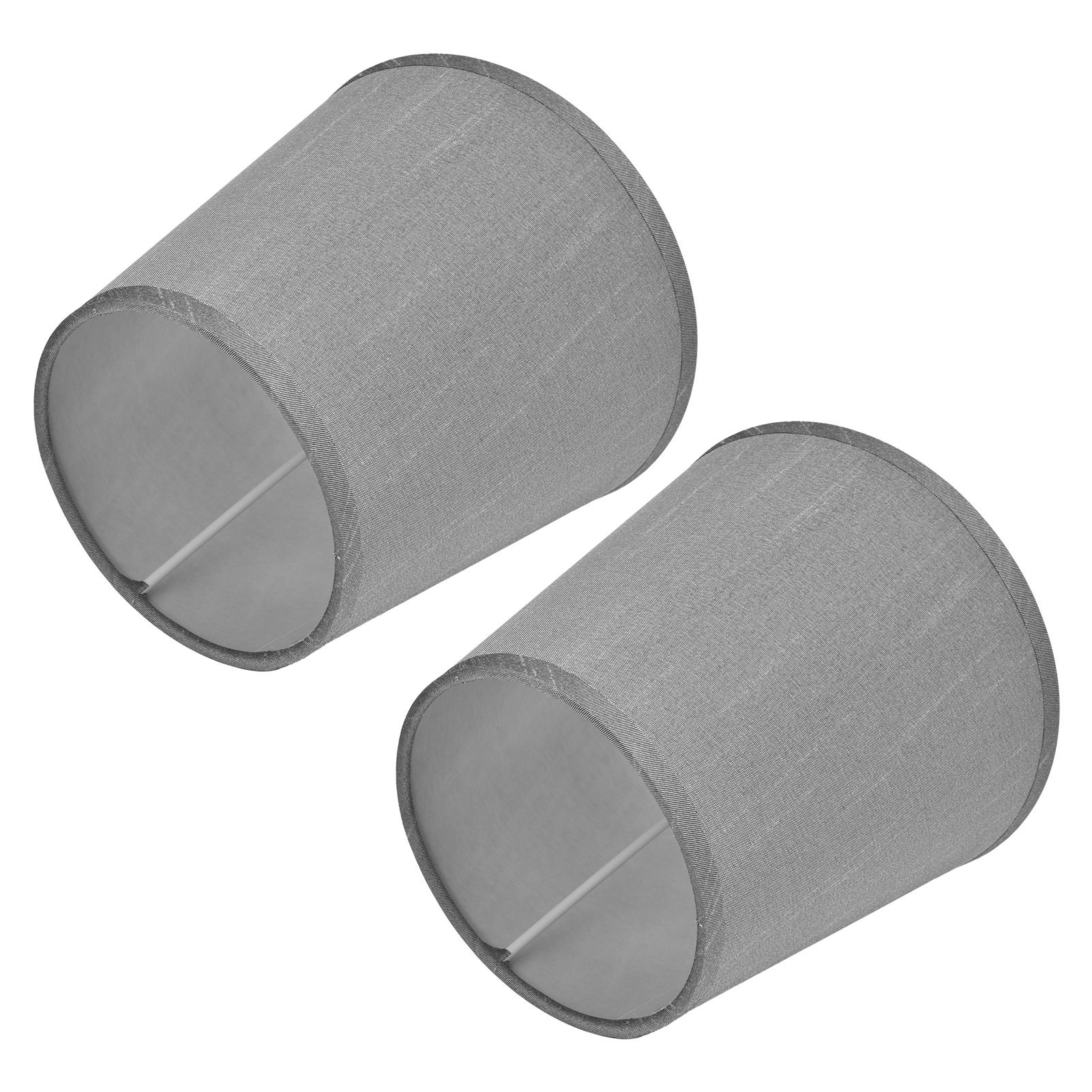 2Pcs Indoor Lamp Shade European Style Fabric Lampshade for E14 Chandelier Table Lamp Floor LampPX150 Silver Gray - Image 8