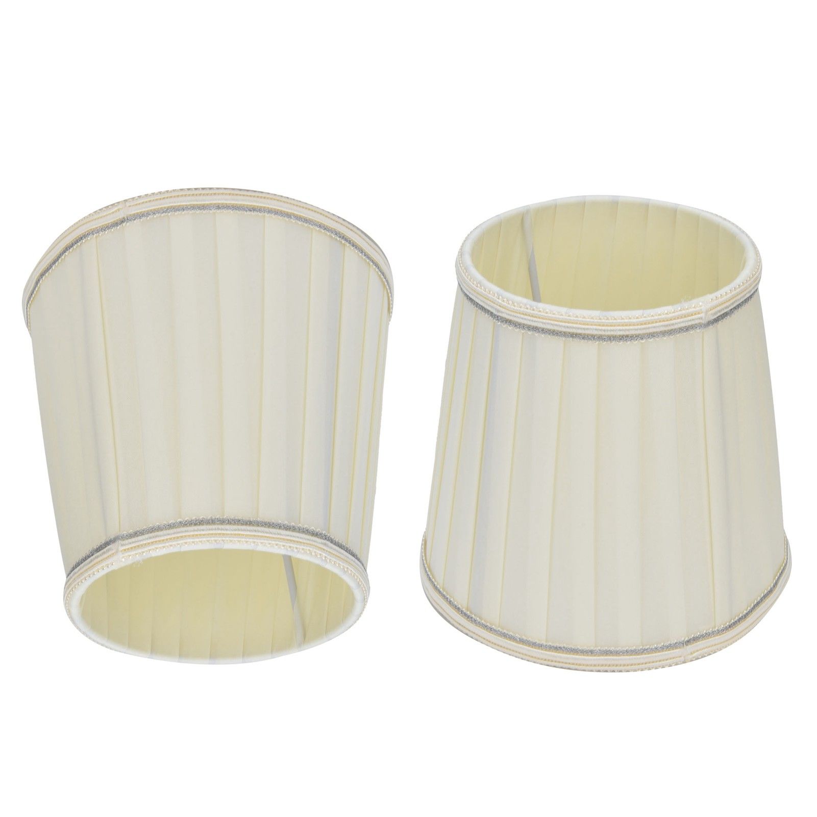 Fabric Lampshade Beige Silver Edge Craft European Style Simple Lamp Shade for E14 Screw Candlestick Lamp - Image 6