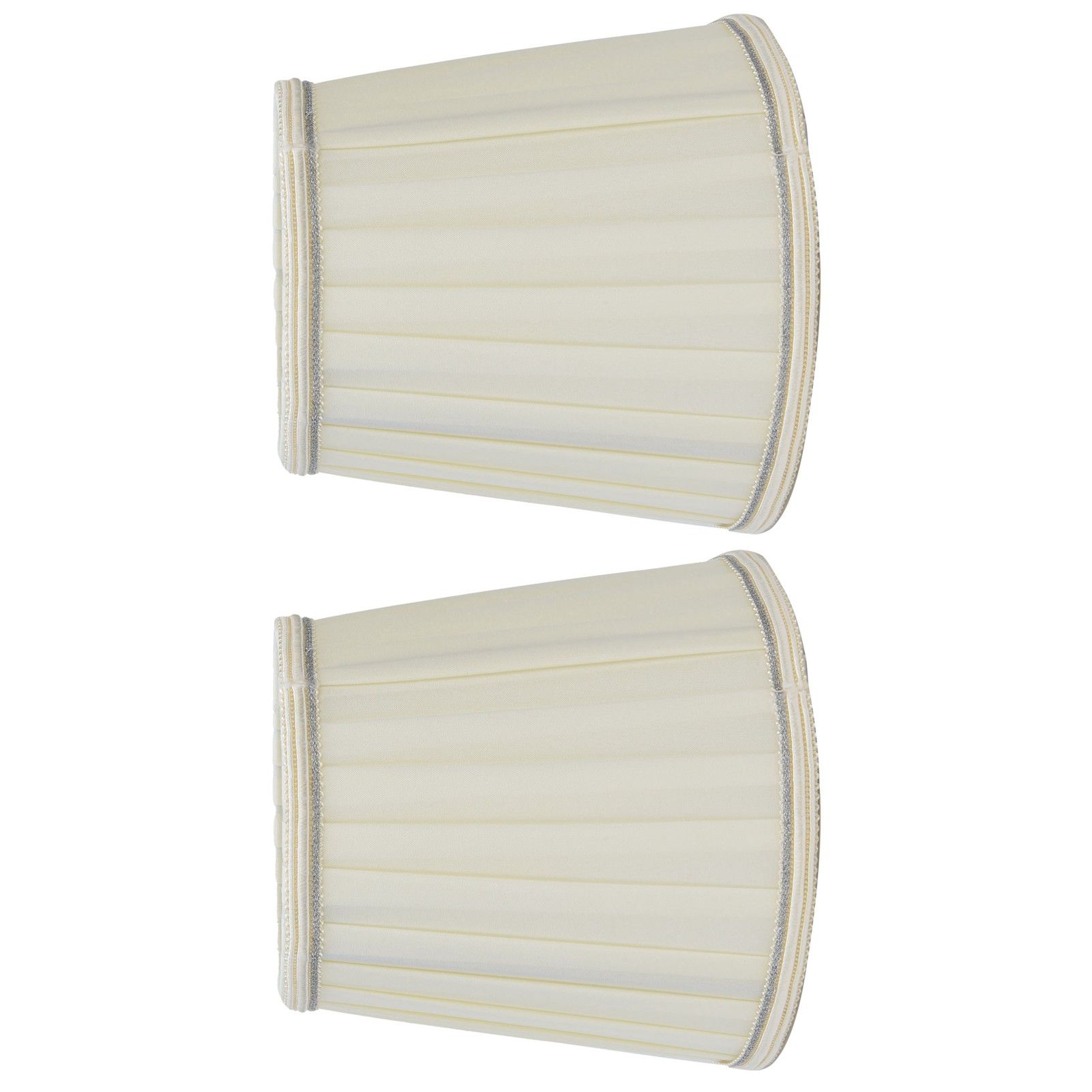 Fabric Lampshade Beige Silver Edge Craft European Style Simple Lamp Shade for E14 Screw Candlestick Lamp - Image 7