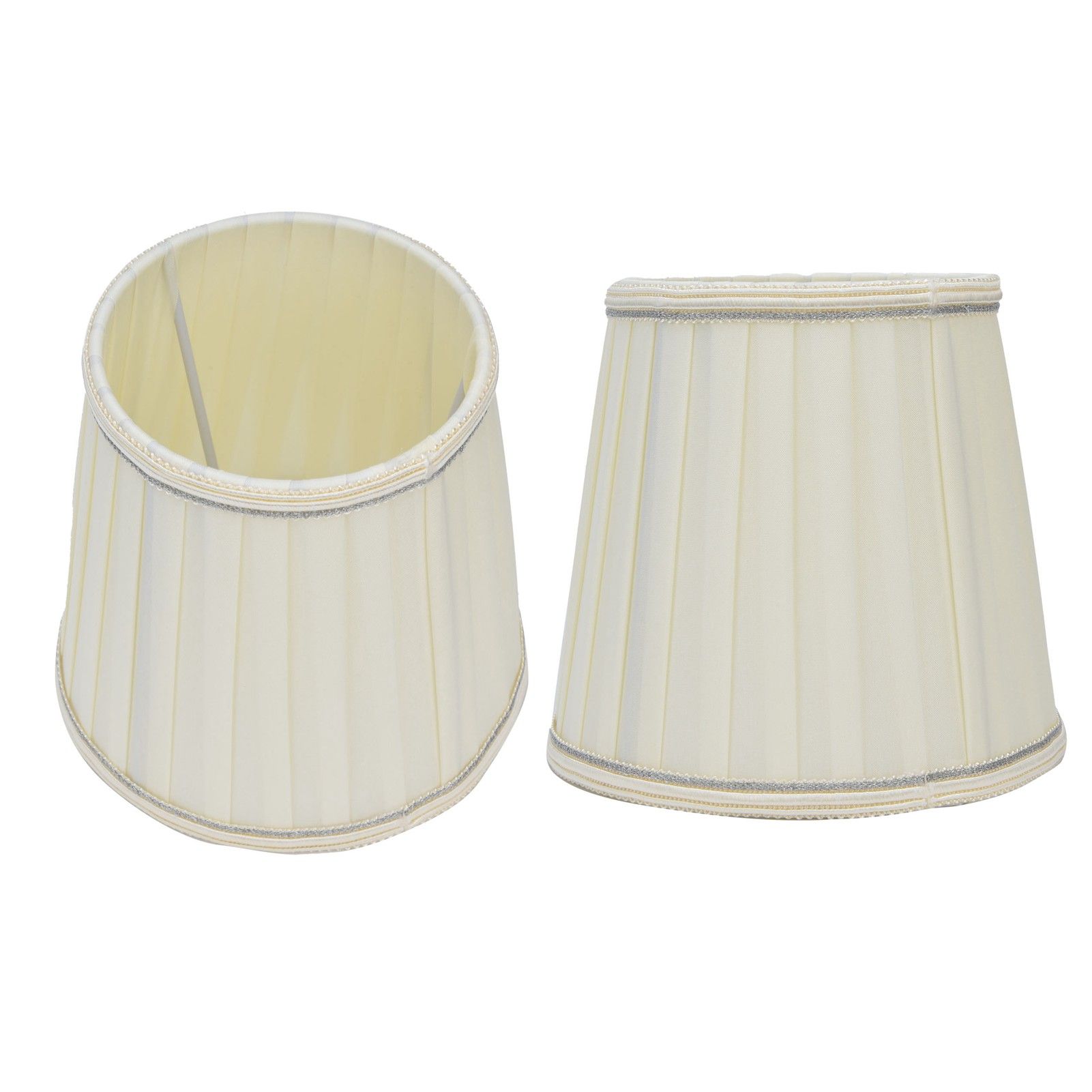 Fabric Lampshade Beige Silver Edge Craft European Style Simple Lamp Shade for E14 Screw Candlestick Lamp - Image 8