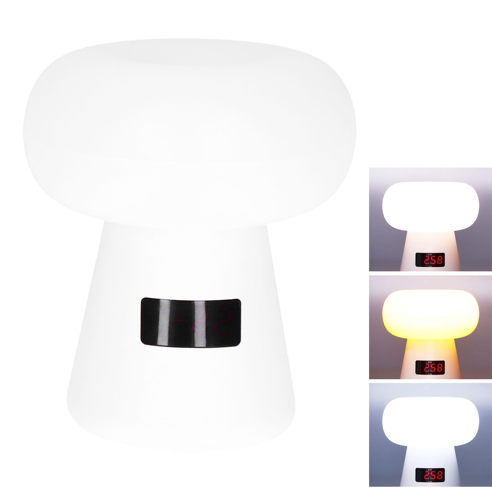 Night Light White Rechargeable Remote Control Clock 3 Levels Timing 6 Levels Brightness USB Lamp for Bedroom - Image 8