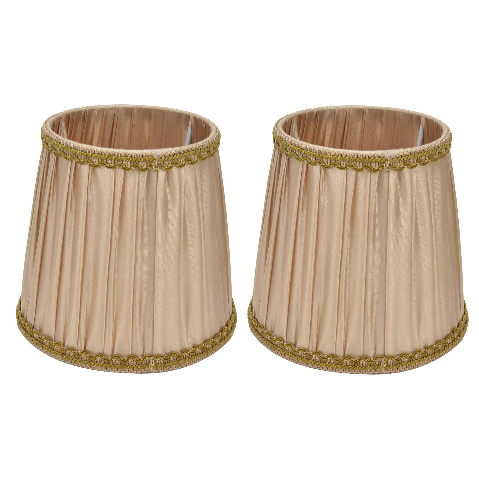 2PCS Fabric Lampshade Simple Lamp Shade for E14 Screw Candlestick Lamp Table Light Chandelier Gold - Image 2