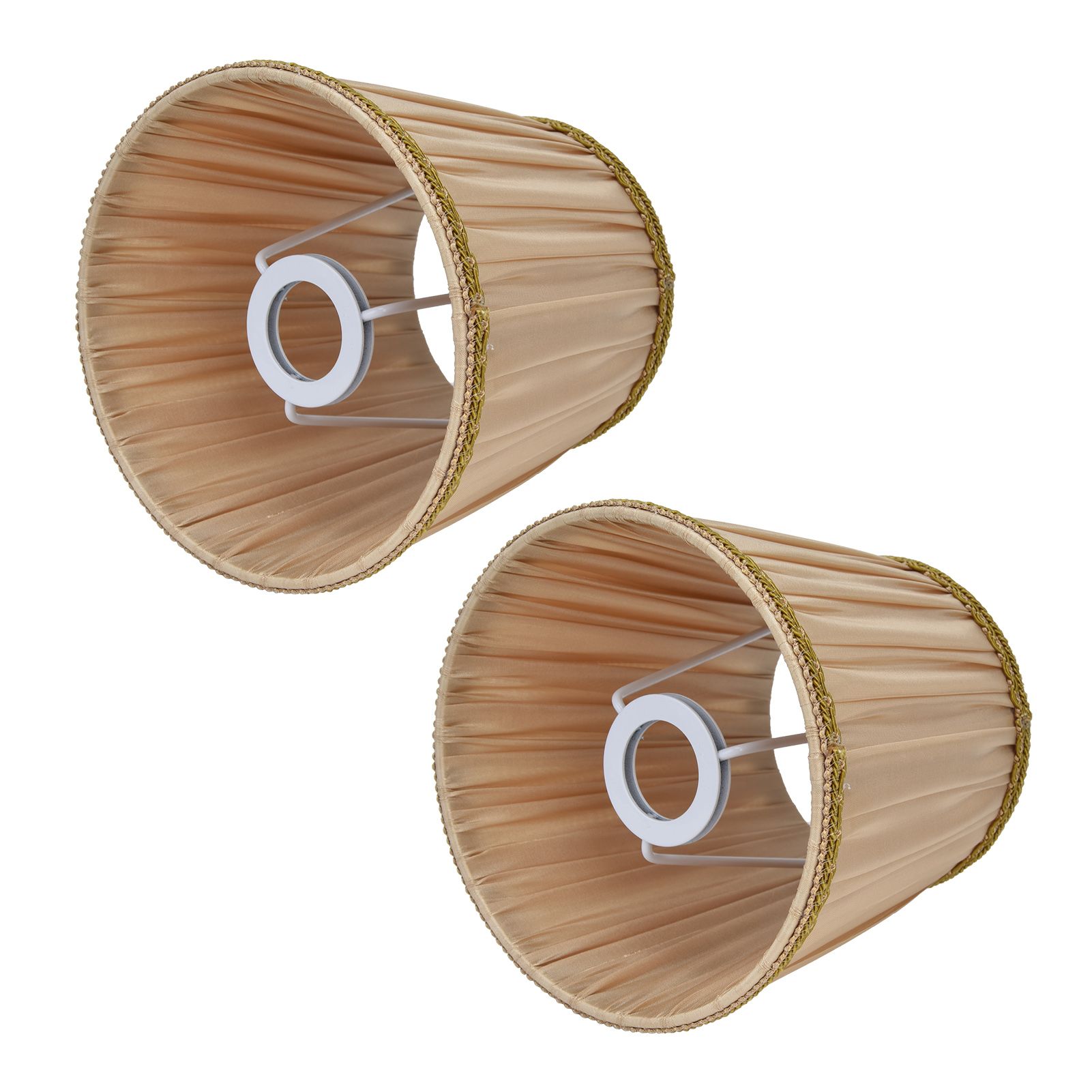 2PCS Fabric Lampshade Simple Lamp Shade for E14 Screw Candlestick Lamp Table Light Chandelier Gold - Image 3