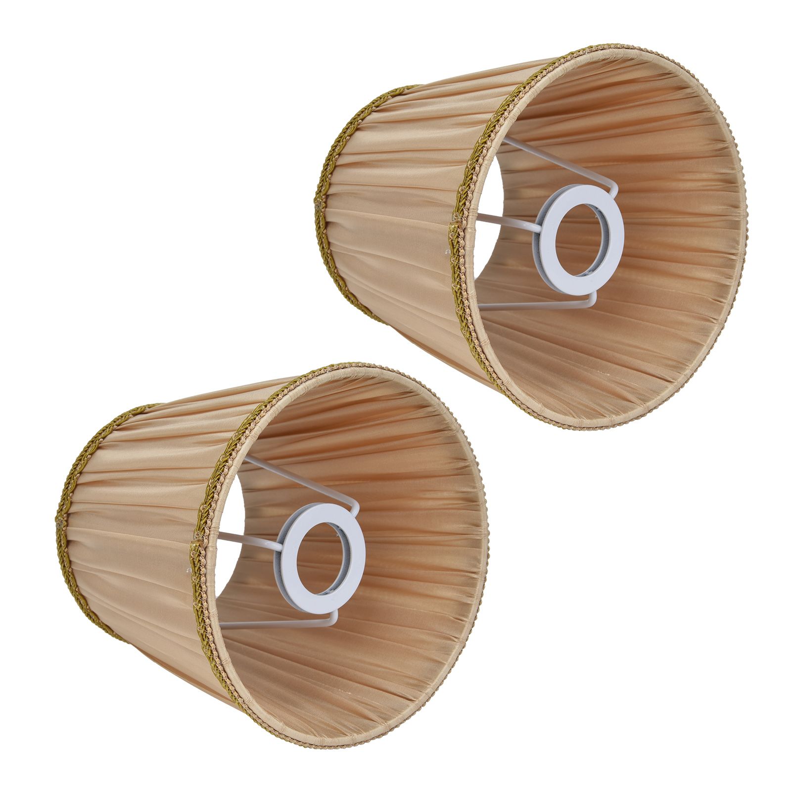 2PCS Fabric Lampshade Simple Lamp Shade for E14 Screw Candlestick Lamp Table Light Chandelier Gold - Image 4