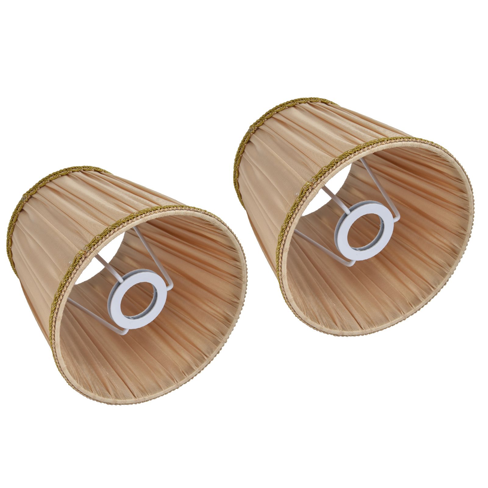 2PCS Fabric Lampshade Simple Lamp Shade for E14 Screw Candlestick Lamp Table Light Chandelier Gold - Image 5