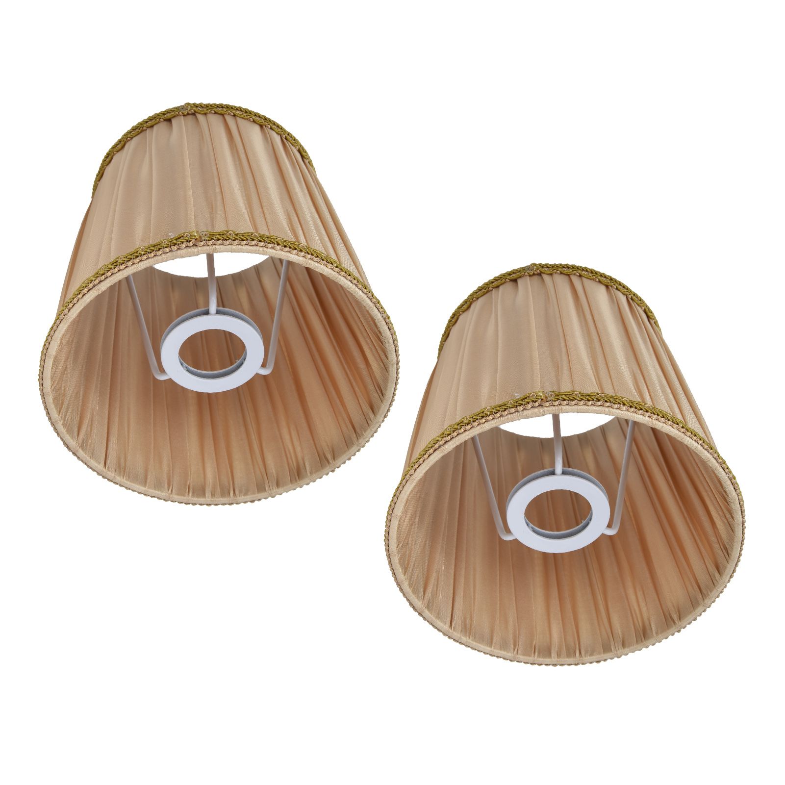 2PCS Fabric Lampshade Simple Lamp Shade for E14 Screw Candlestick Lamp Table Light Chandelier Gold - Image 6
