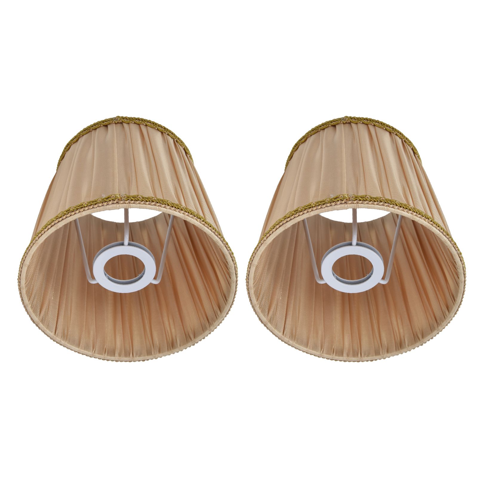 2PCS Fabric Lampshade Simple Lamp Shade for E14 Screw Candlestick Lamp Table Light Chandelier Gold - Image 7
