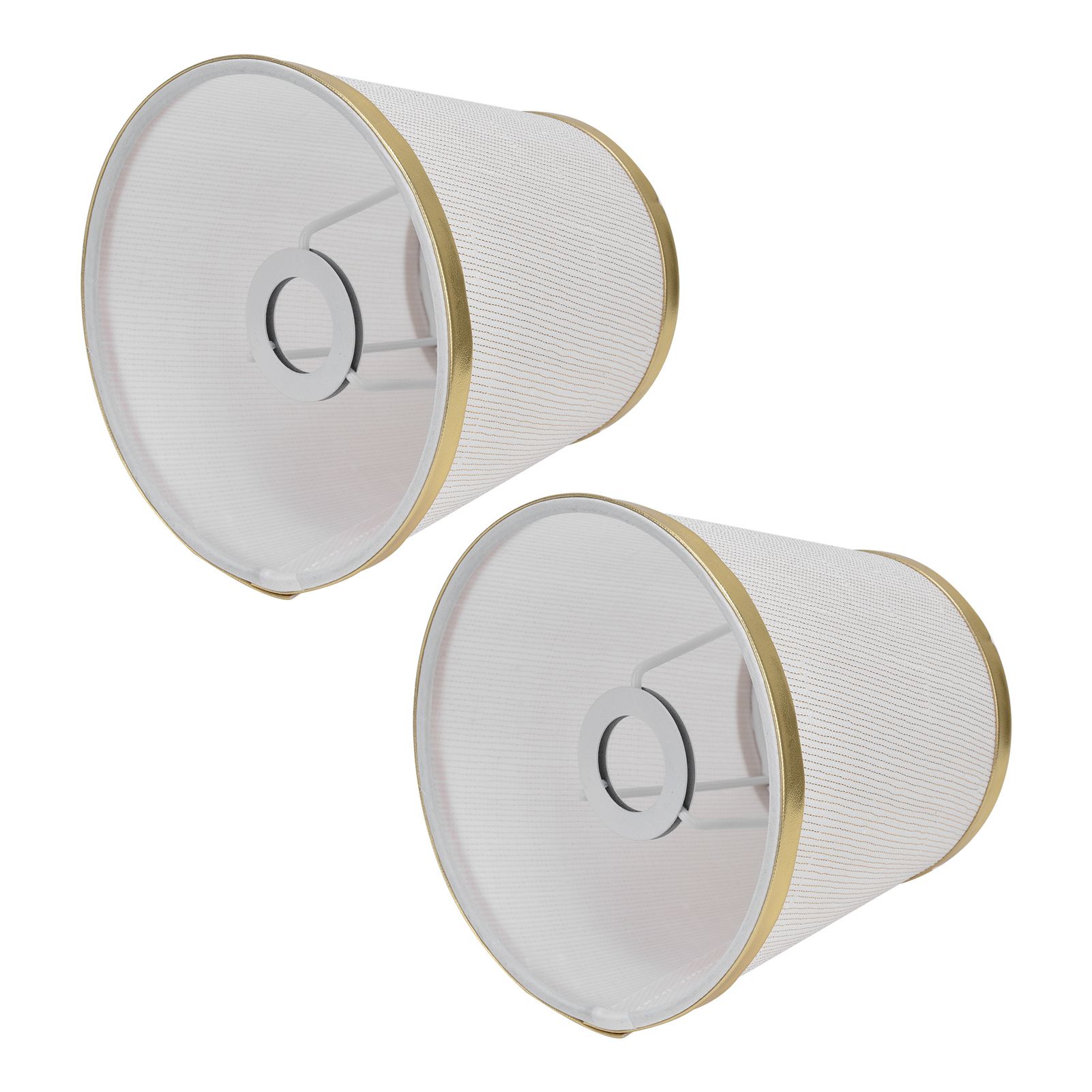 2PCS Fabric Lampshade European Style Lamp Shade for E14 Screw Chandelier Wall Lamp Beige White Gold Edging - Image 3
