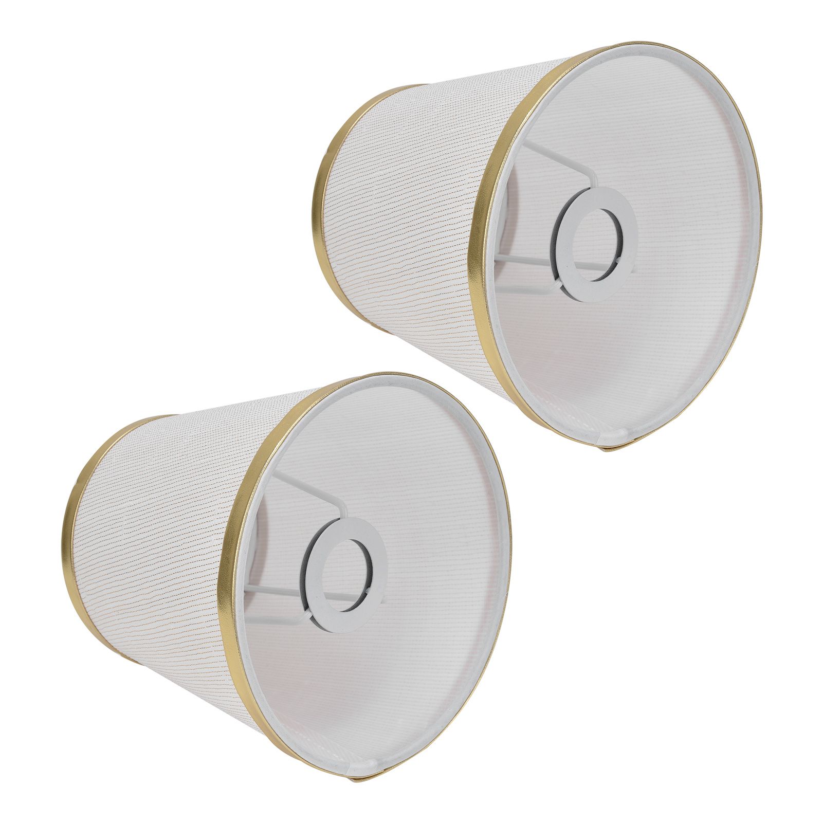 2PCS Fabric Lampshade European Style Lamp Shade for E14 Screw Chandelier Wall Lamp Beige White Gold Edging - Image 4