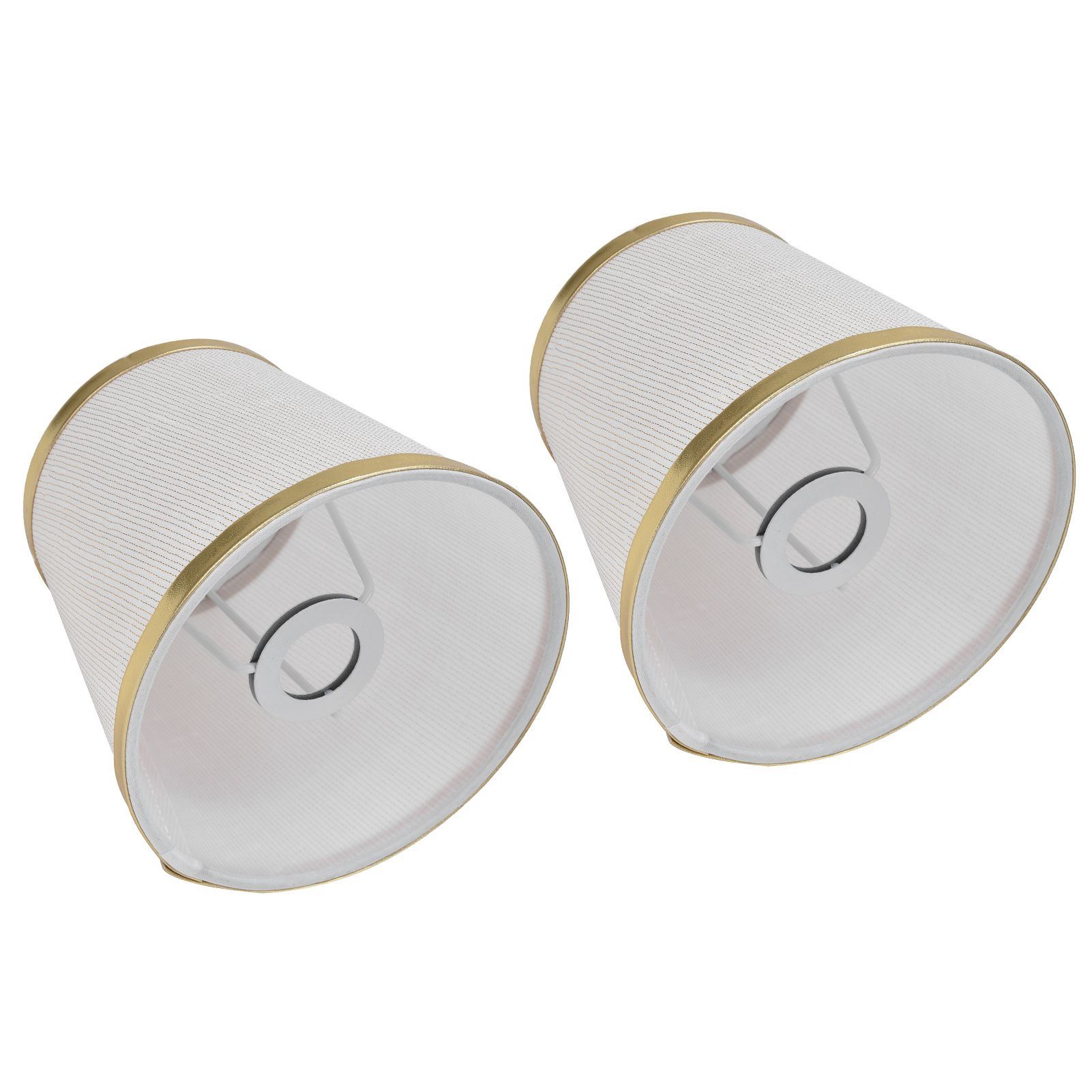 2PCS Fabric Lampshade European Style Lamp Shade for E14 Screw Chandelier Wall Lamp Beige White Gold Edging - Image 5