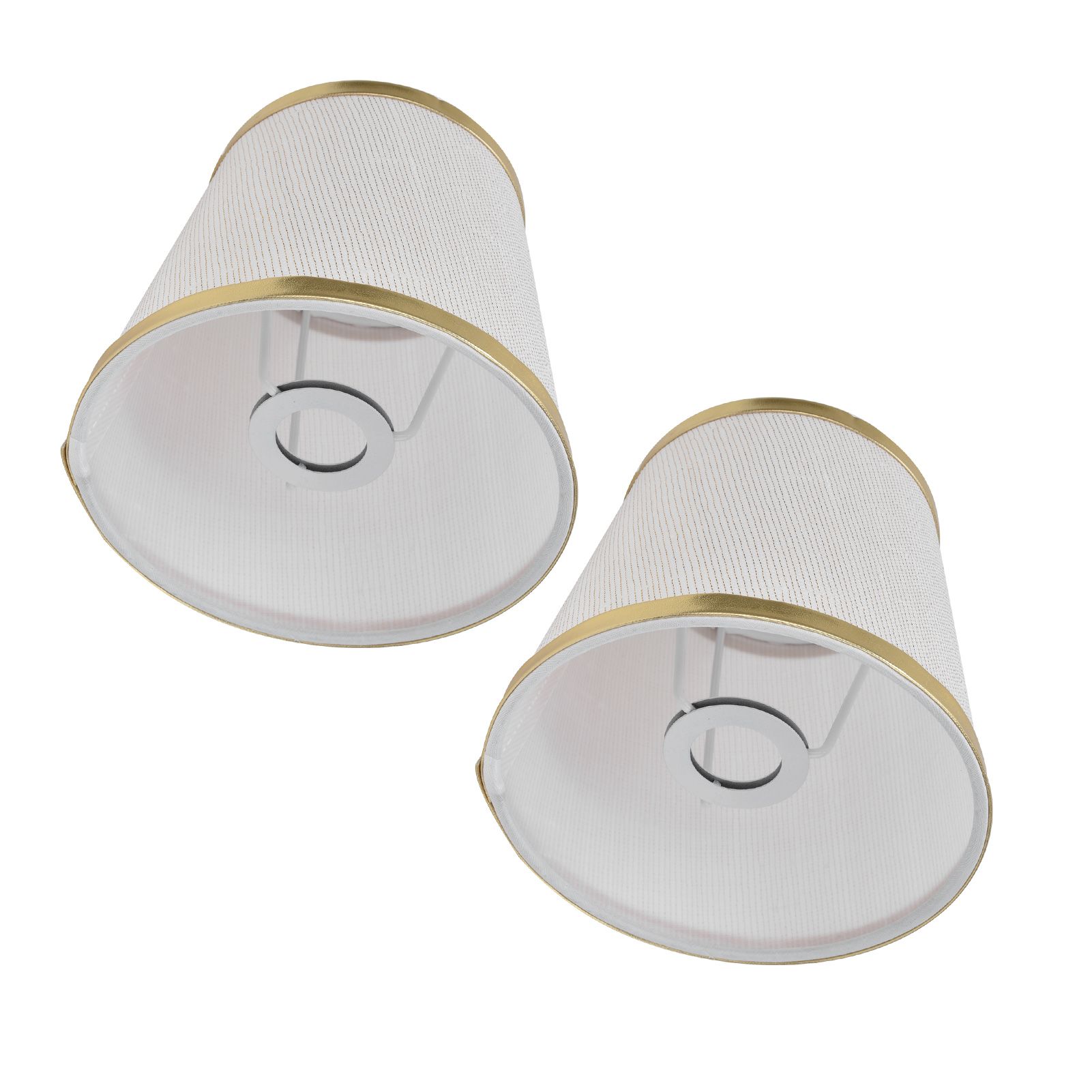 2PCS Fabric Lampshade European Style Lamp Shade for E14 Screw Chandelier Wall Lamp Beige White Gold Edging - Image 6