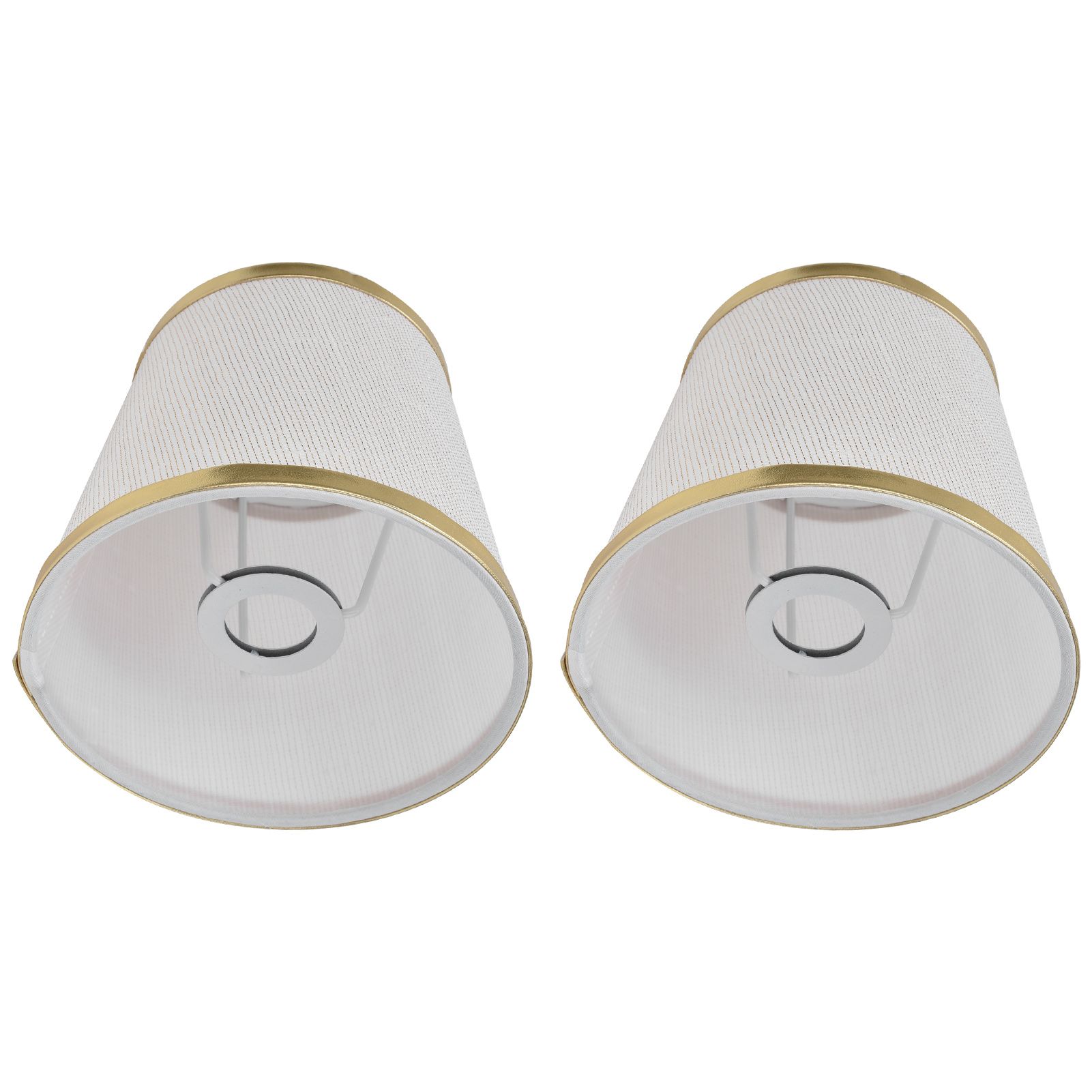 2PCS Fabric Lampshade European Style Lamp Shade for E14 Screw Chandelier Wall Lamp Beige White Gold Edging - Image 7