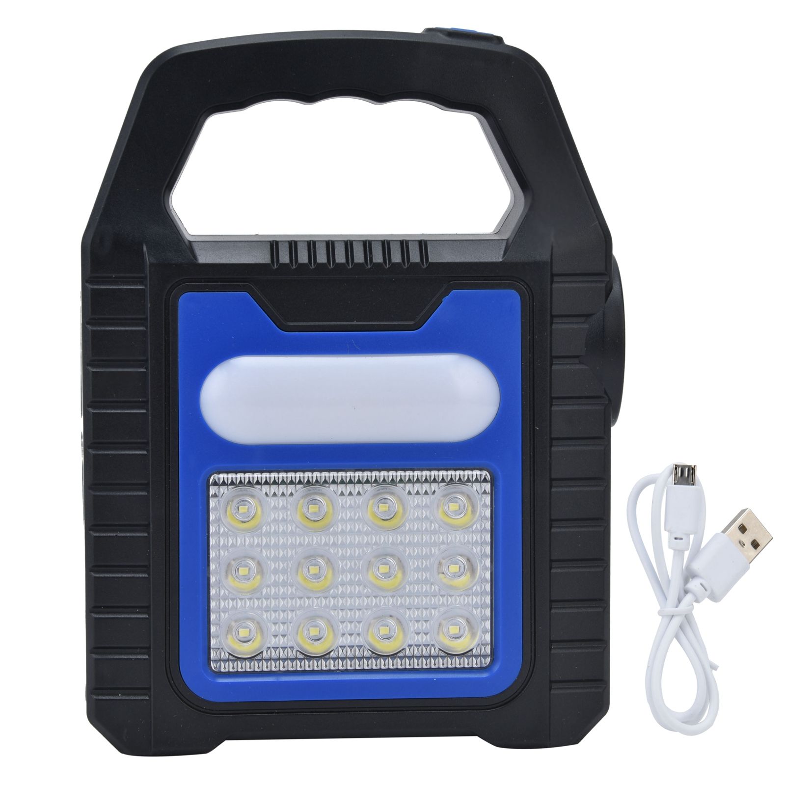 Solar Flashlights USB Rechargeable Solar Panel Portable Handle LED Lantern for Outdoor - Image 1