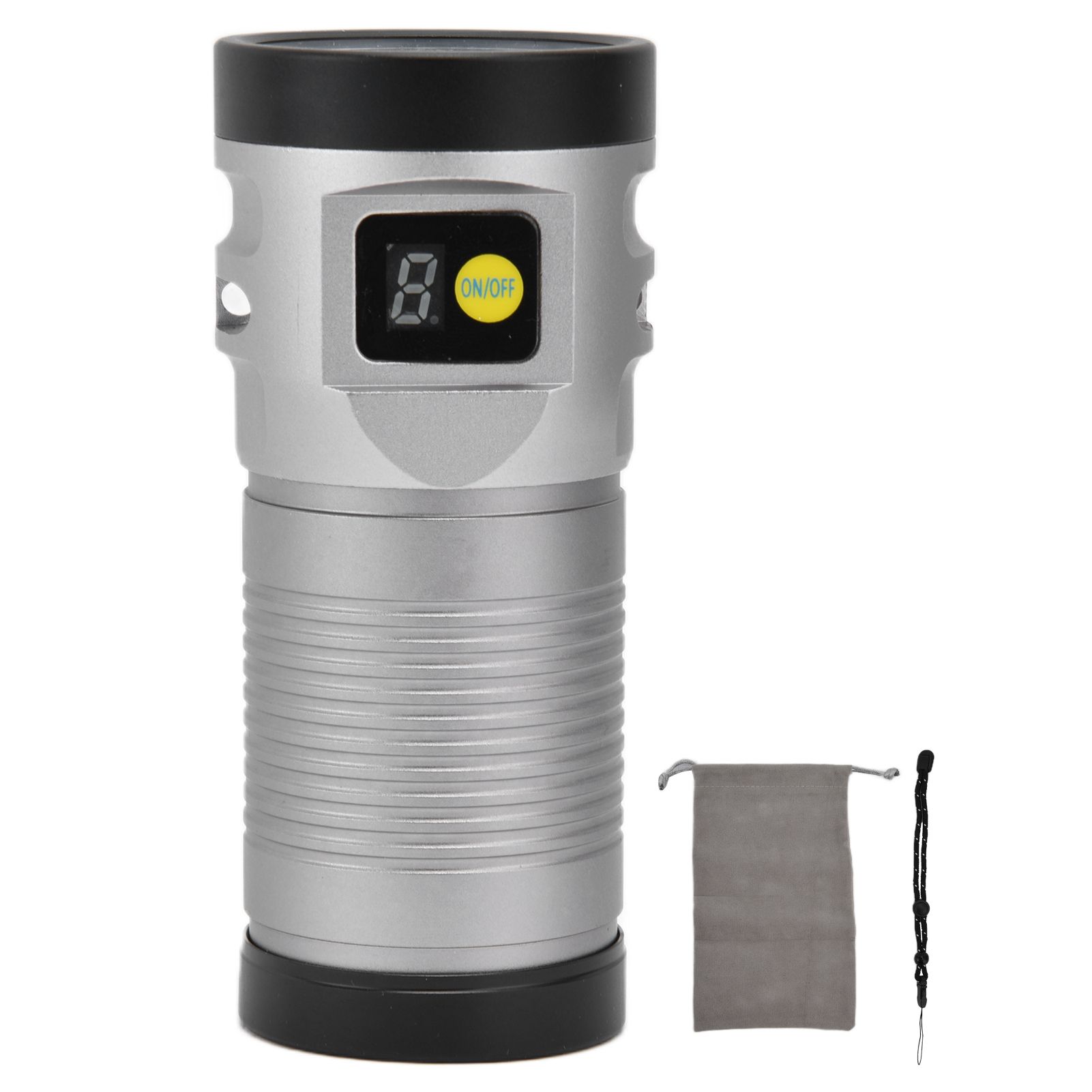 Brightest Flashlight LED 8 Modes Type C 9000mAh Waterproof Multifunctional Outdoor Light for CampingGrey - Image 1
