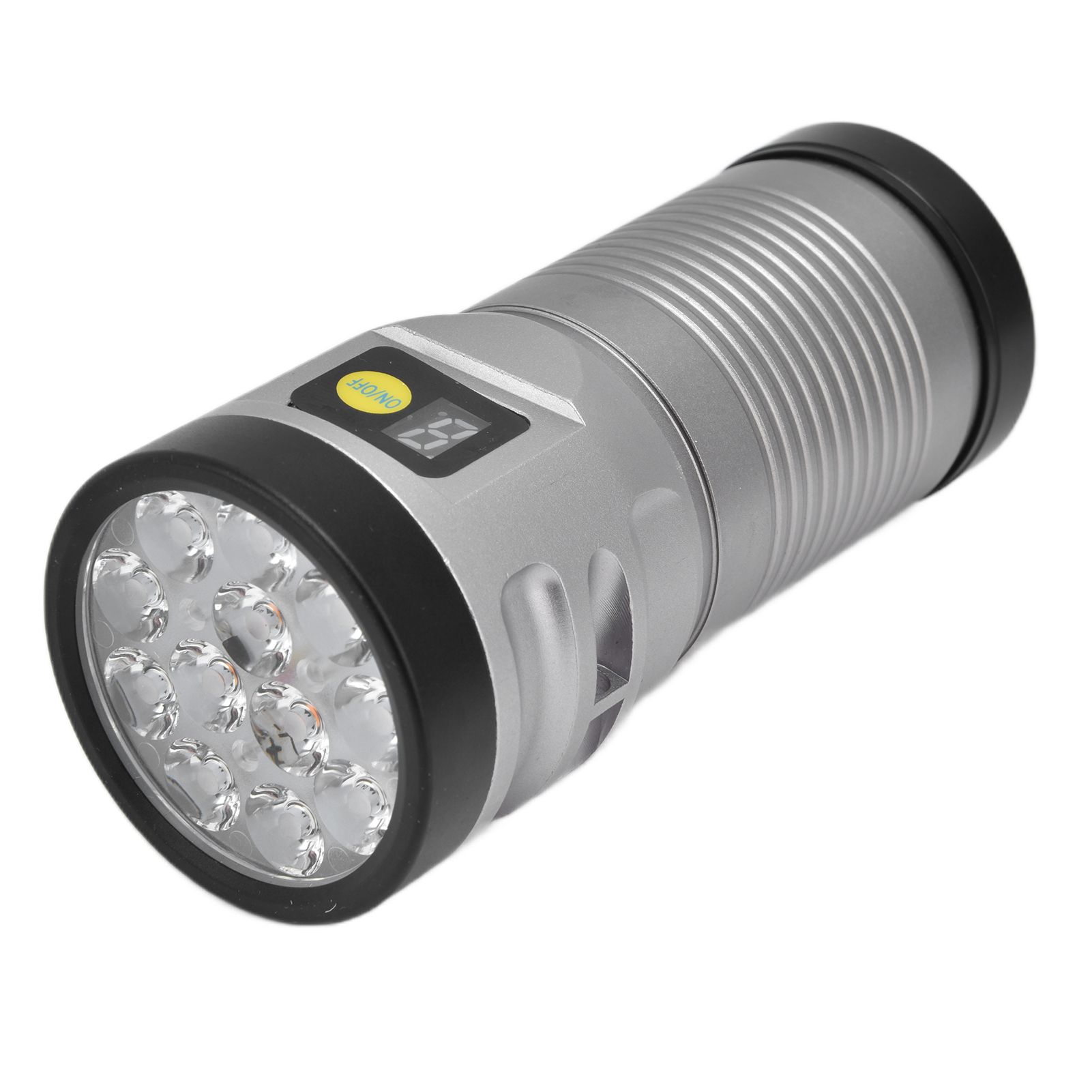 Brightest Flashlight LED 8 Modes Type C 9000mAh Waterproof Multifunctional Outdoor Light for CampingGrey - Image 2