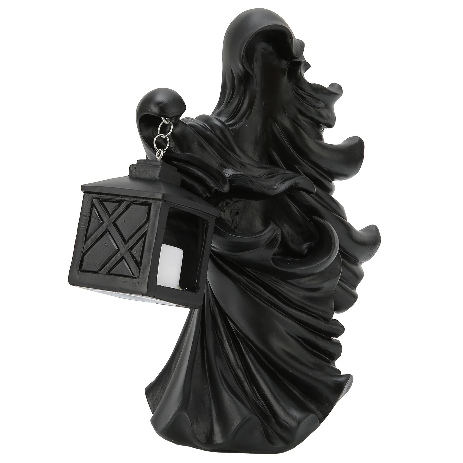 LED Halloween Ornament Resin Witch Sculpture Statue Lantern for Garden Terrace FestivalsBlack - Image 4