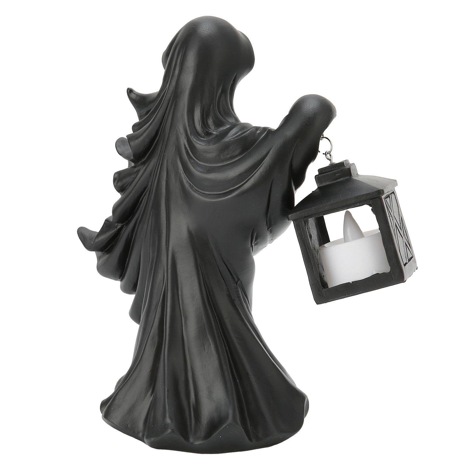 LED Halloween Ornament Resin Witch Sculpture Statue Lantern for Garden Terrace FestivalsBlack - Image 7