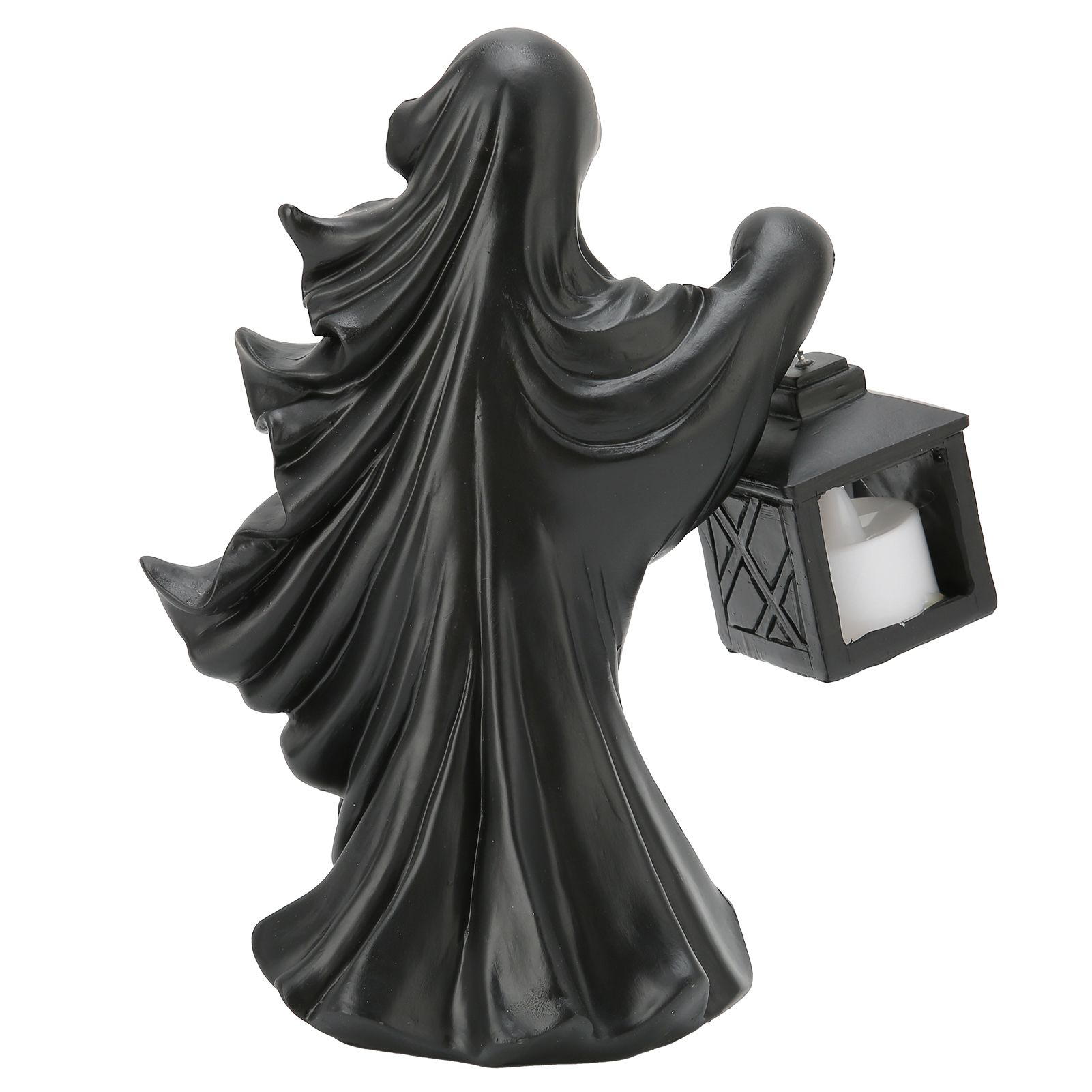 LED Halloween Ornament Resin Witch Sculpture Statue Lantern for Garden Terrace FestivalsBlack - Image 8