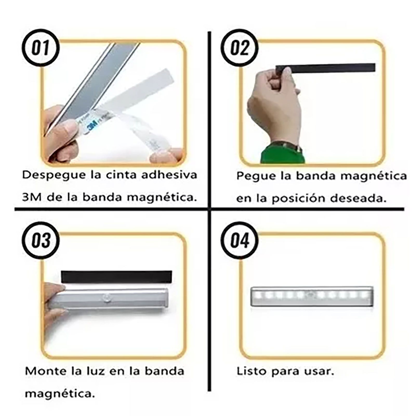 LED Closet Light 10 LEDs USB Rechargeable Motion Sensor Closet Light Wall Light for Home Kitchen Bedroom White Light - Image 7