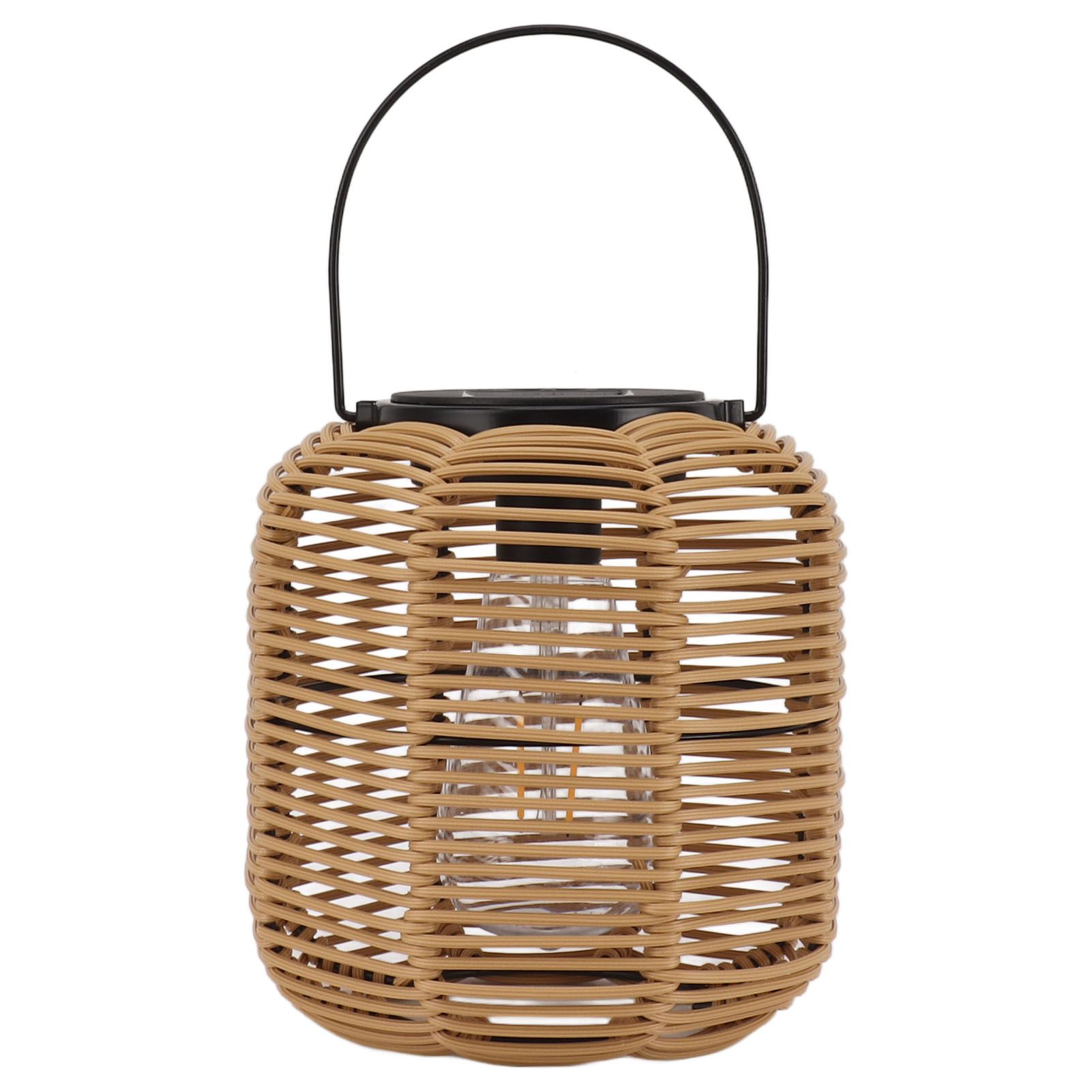 Solar Lantern Outdoor Hanging Solar Lights Waterproof Decorative Rattan Lantern for Table Patio Garden Yard Porch Tungsten - Image 1