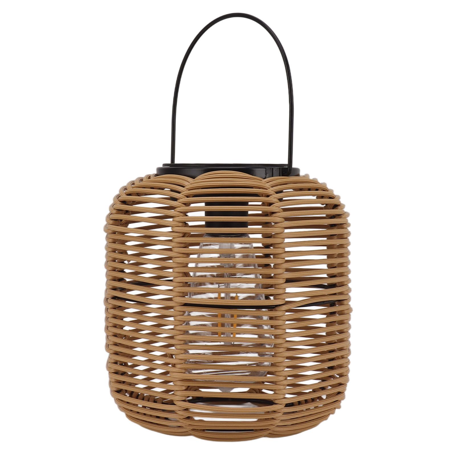 Solar Lantern Outdoor Hanging Solar Lights Waterproof Decorative Rattan Lantern for Table Patio Garden Yard Porch Tungsten - Image 2