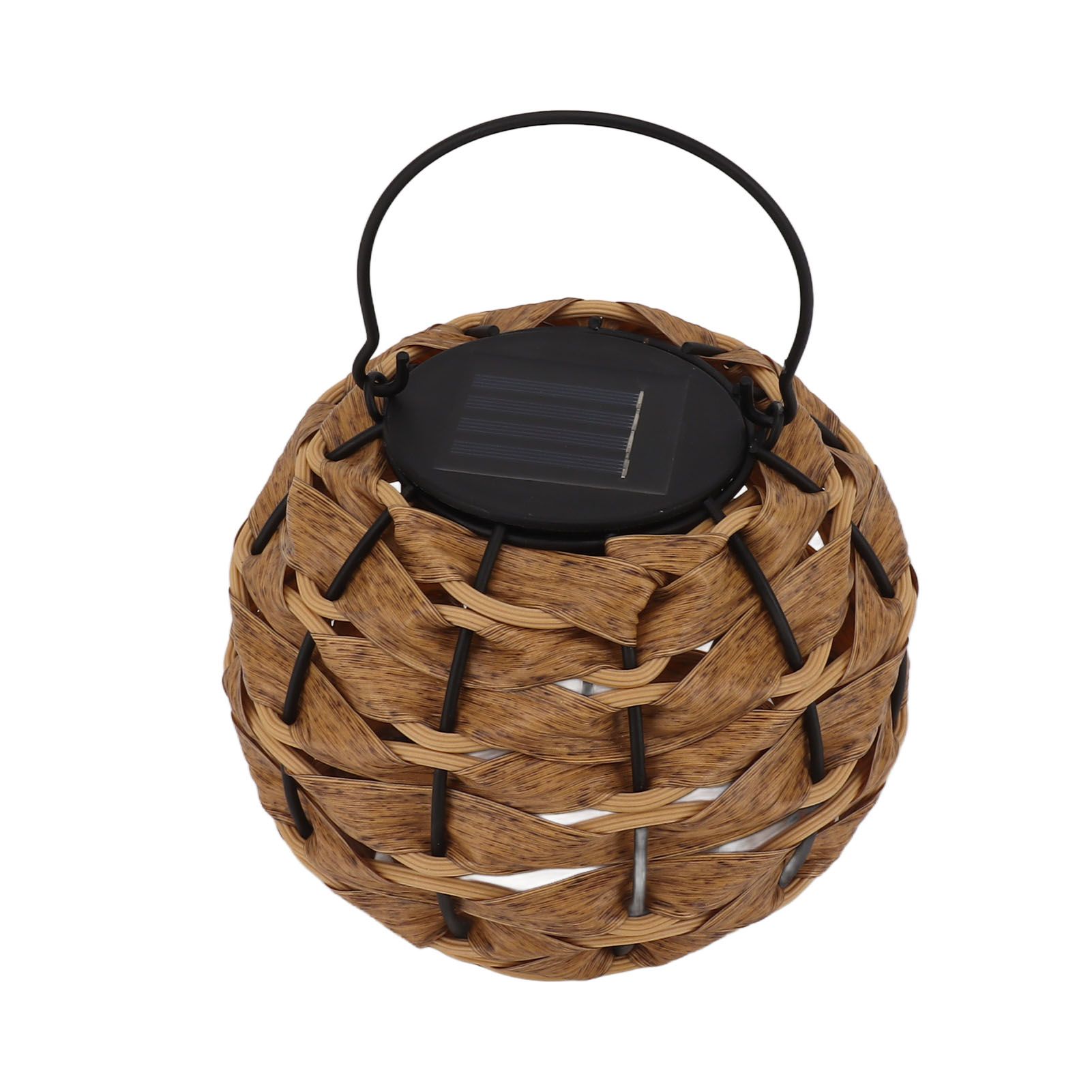 Outdoor Solar Lantern LED Waterproof Hollowed Rattan Ball Solar Hanging Light with Handle for Christmas Decorations Garden Yard Porch Lawn - Image 4