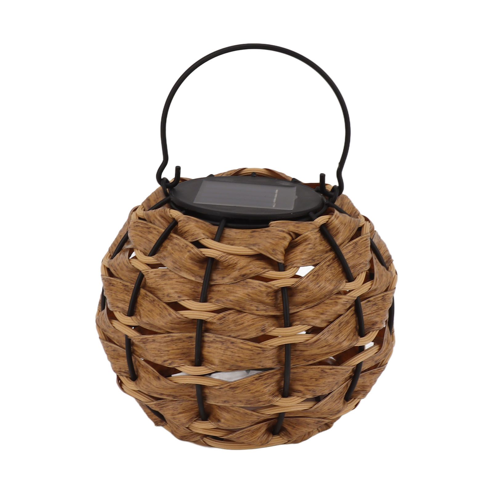 Outdoor Solar Lantern LED Waterproof Hollowed Rattan Ball Solar Hanging Light with Handle for Christmas Decorations Garden Yard Porch Lawn - Image 5