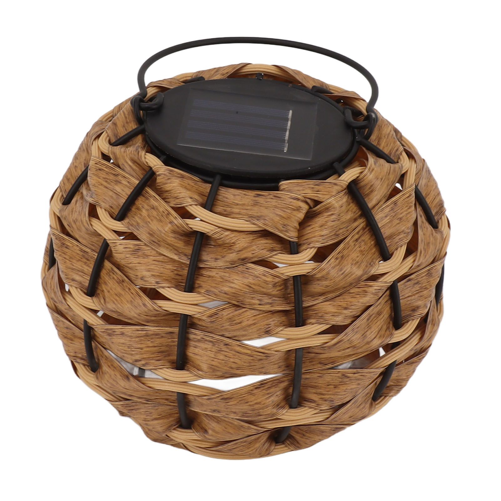 Outdoor Solar Lantern LED Waterproof Hollowed Rattan Ball Solar Hanging Light with Handle for Christmas Decorations Garden Yard Porch Lawn - Image 6
