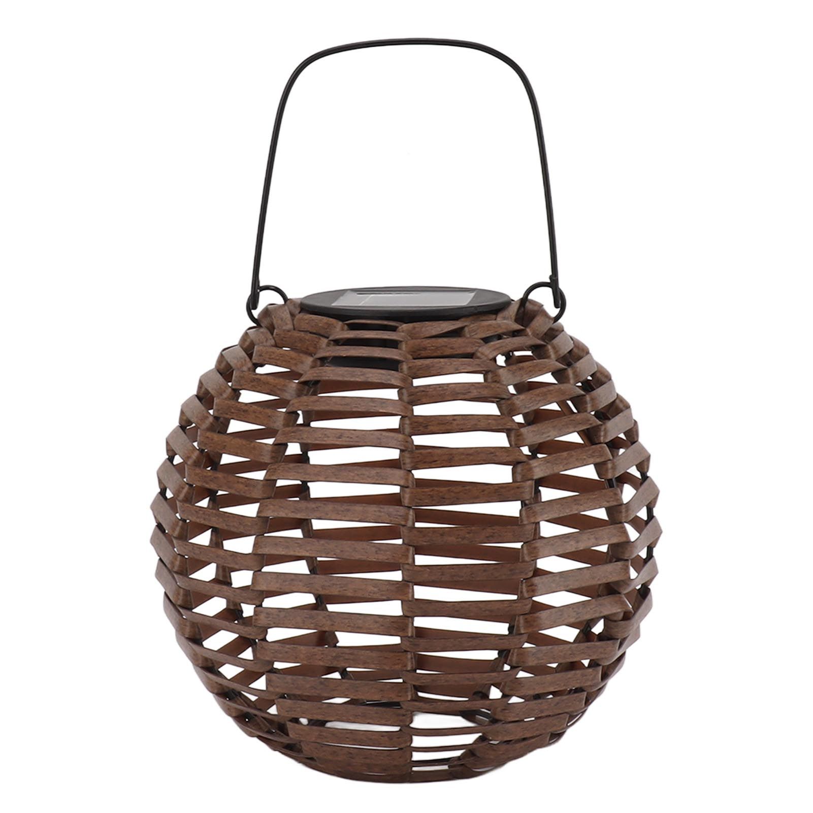 Rattan Solar Lantern Outdoor LED Hanging Lantern Waterproof Landscape Decorative Lamp for Garden Lawn Patio - Image 1