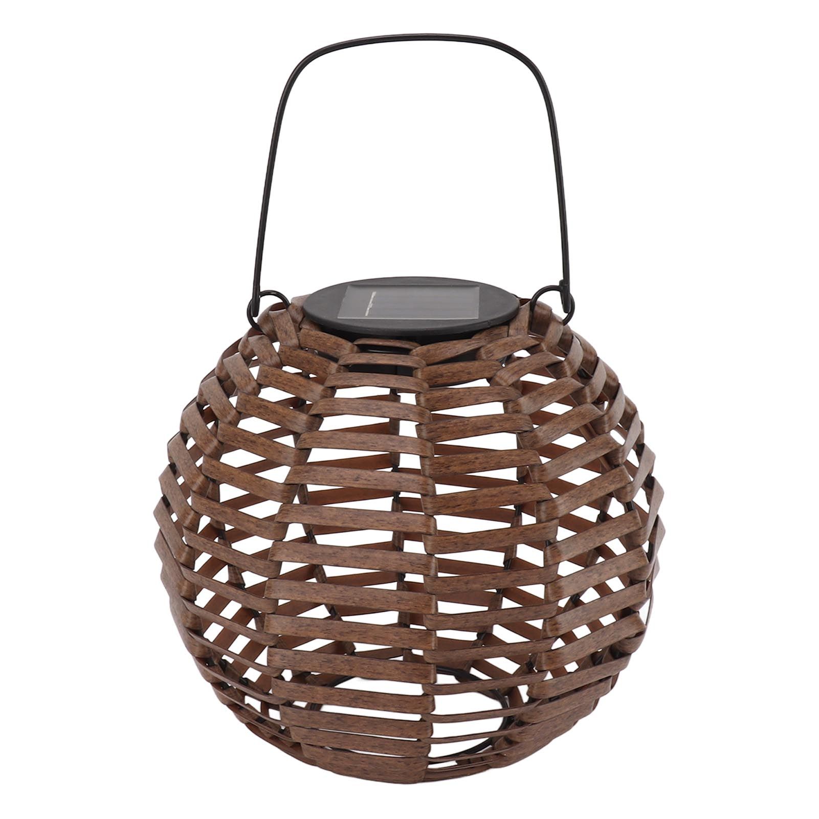 Rattan Solar Lantern Outdoor LED Hanging Lantern Waterproof Landscape Decorative Lamp for Garden Lawn Patio - Image 2