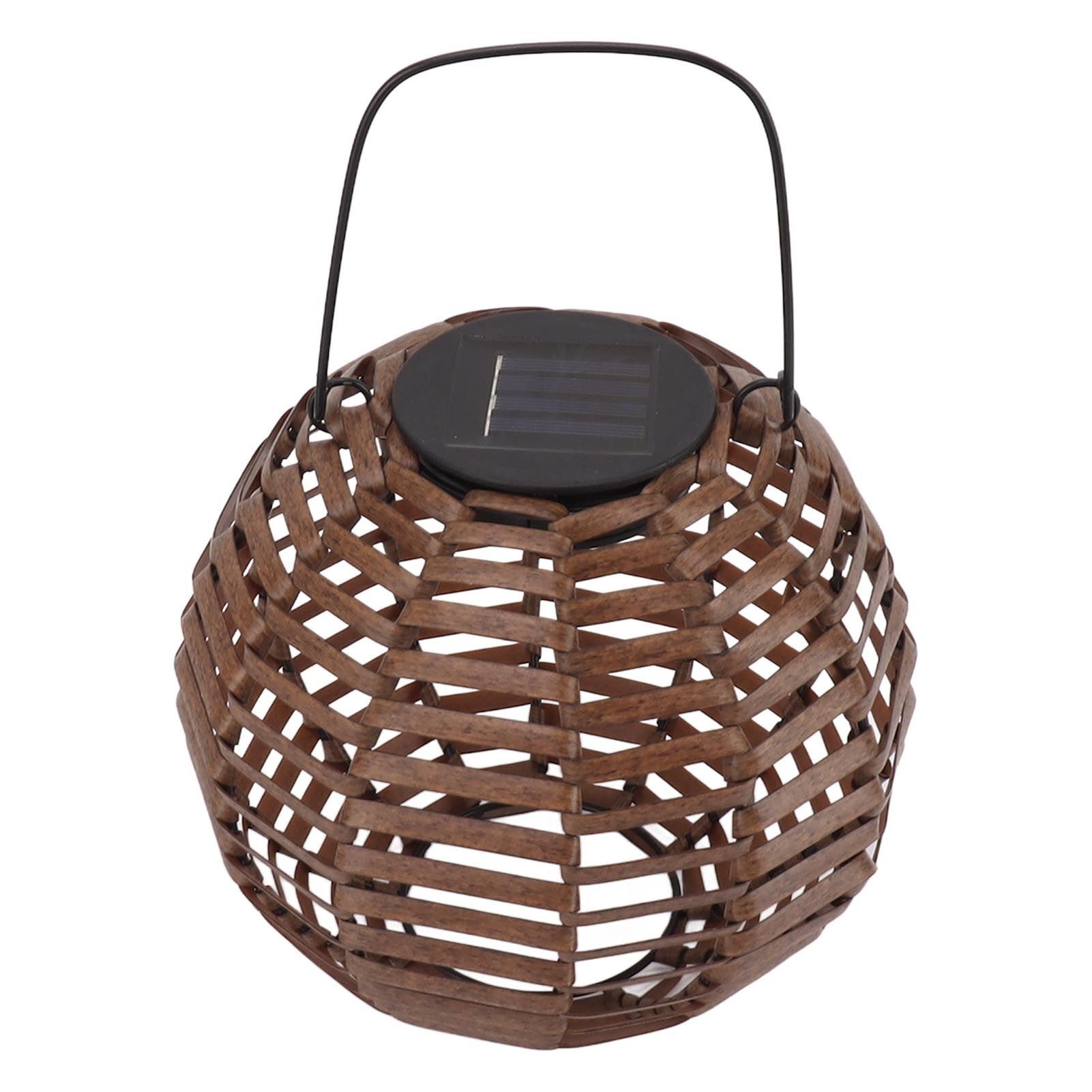 Rattan Solar Lantern Outdoor LED Hanging Lantern Waterproof Landscape Decorative Lamp for Garden Lawn Patio - Image 3