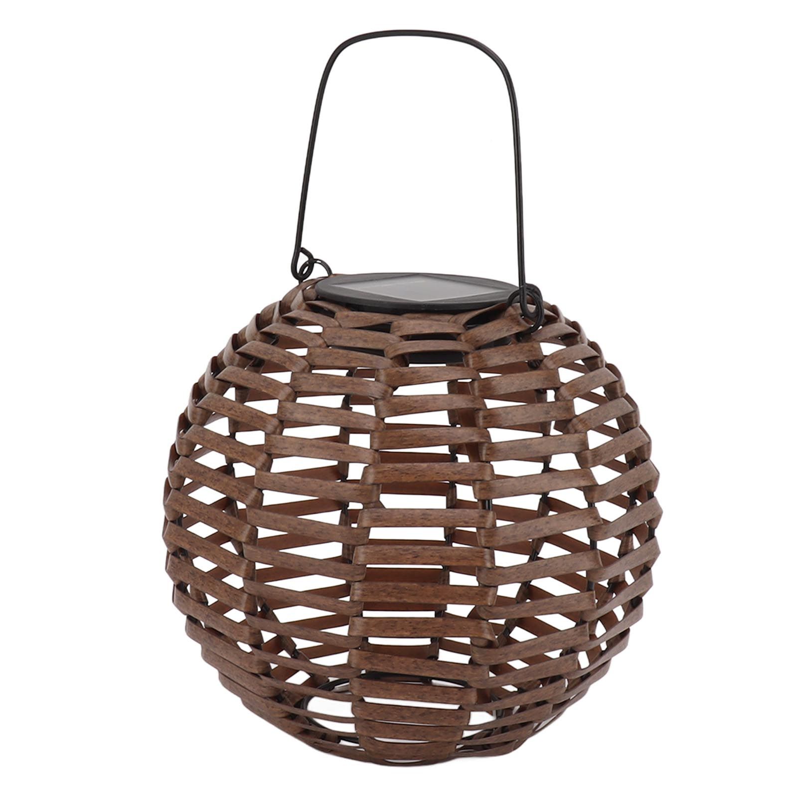 Rattan Solar Lantern Outdoor LED Hanging Lantern Waterproof Landscape Decorative Lamp for Garden Lawn Patio - Image 4