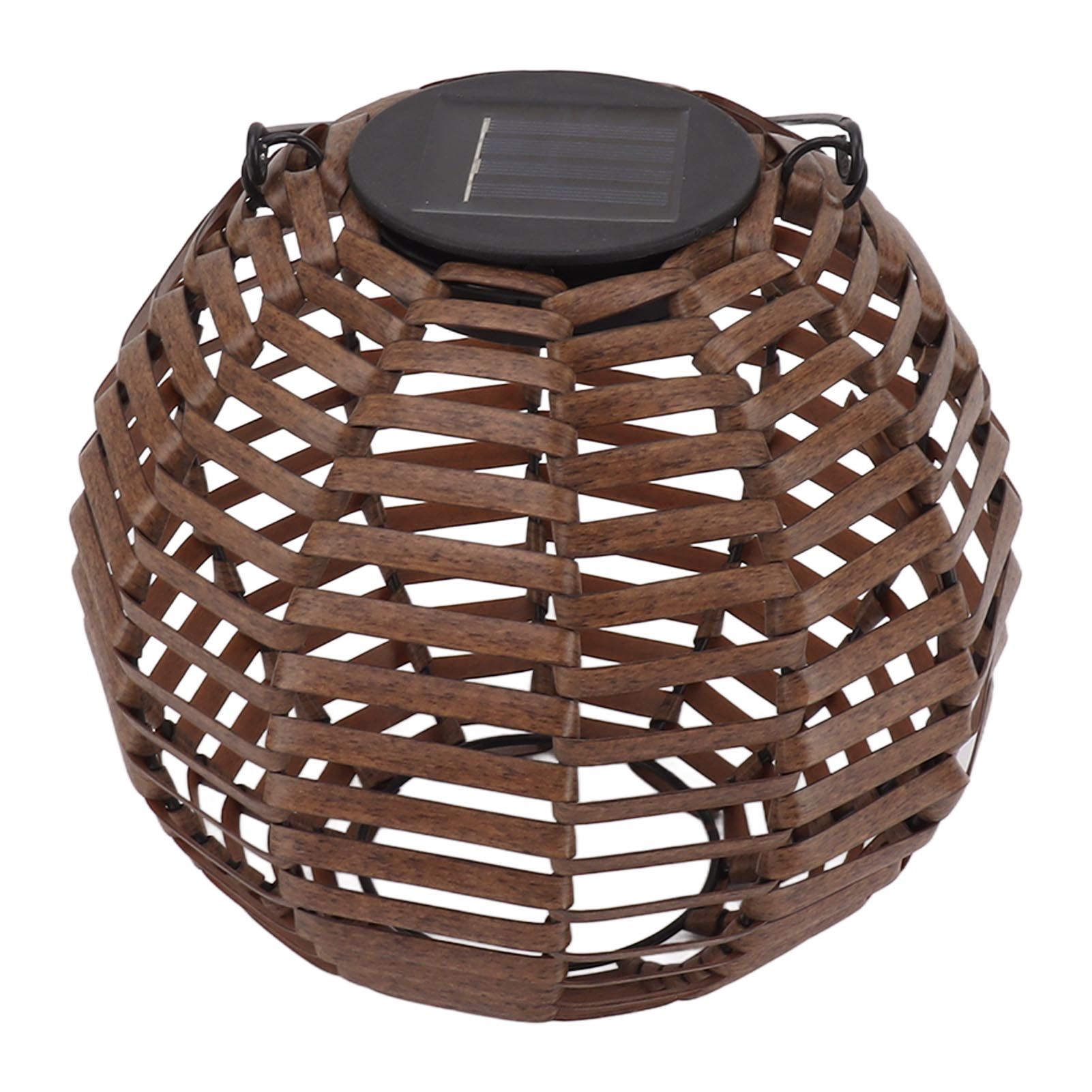 Rattan Solar Lantern Outdoor LED Hanging Lantern Waterproof Landscape Decorative Lamp for Garden Lawn Patio - Image 6