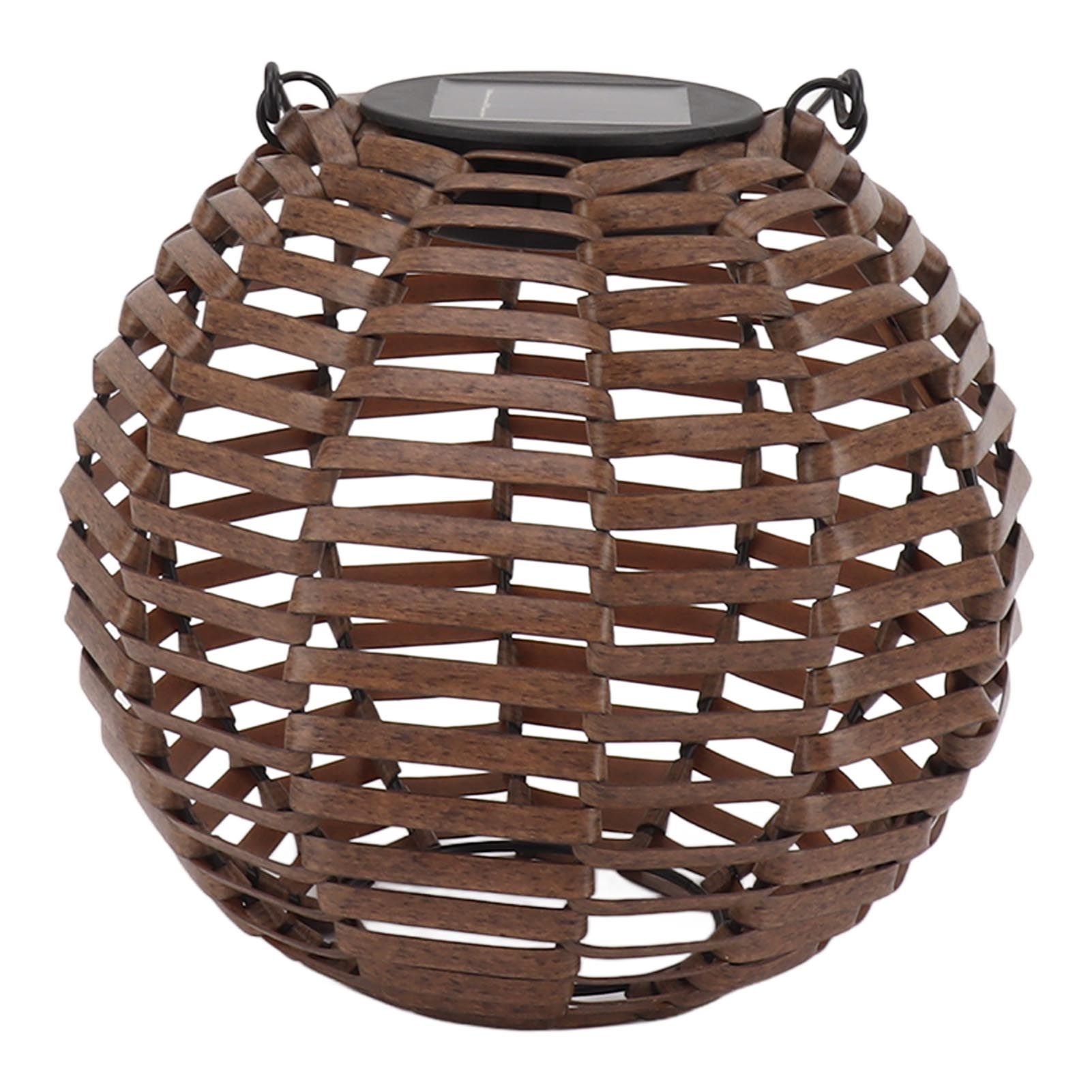 Rattan Solar Lantern Outdoor LED Hanging Lantern Waterproof Landscape Decorative Lamp for Garden Lawn Patio - Image 7