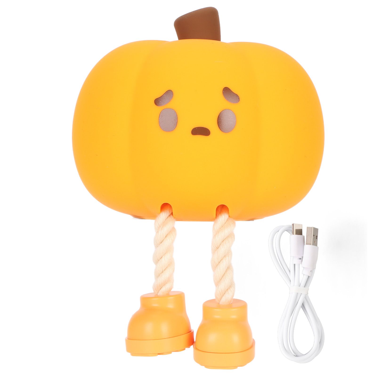 Pumpkin Night Light Innovative Cute Eye Protection Rechargeable Decorative Silicone Night Light for Children Bedroom Indoor - Image 1