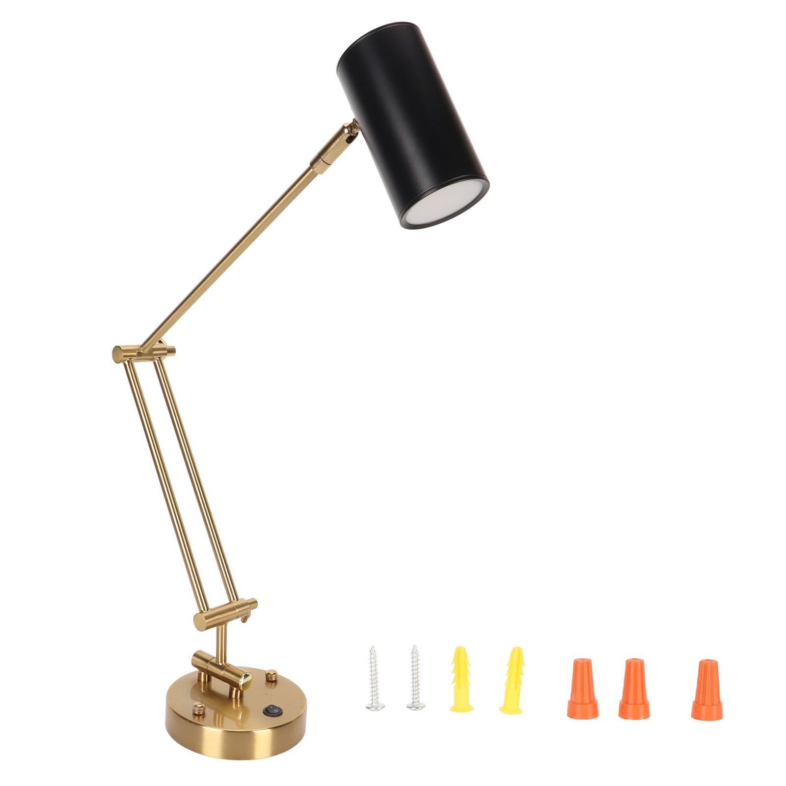 Wall Sconce Swing Arm Plug in Modern 3000K Warm Lighting Button Control with E27 Bulb LED Wall Lighting Fixture 85‑265V - Image 1