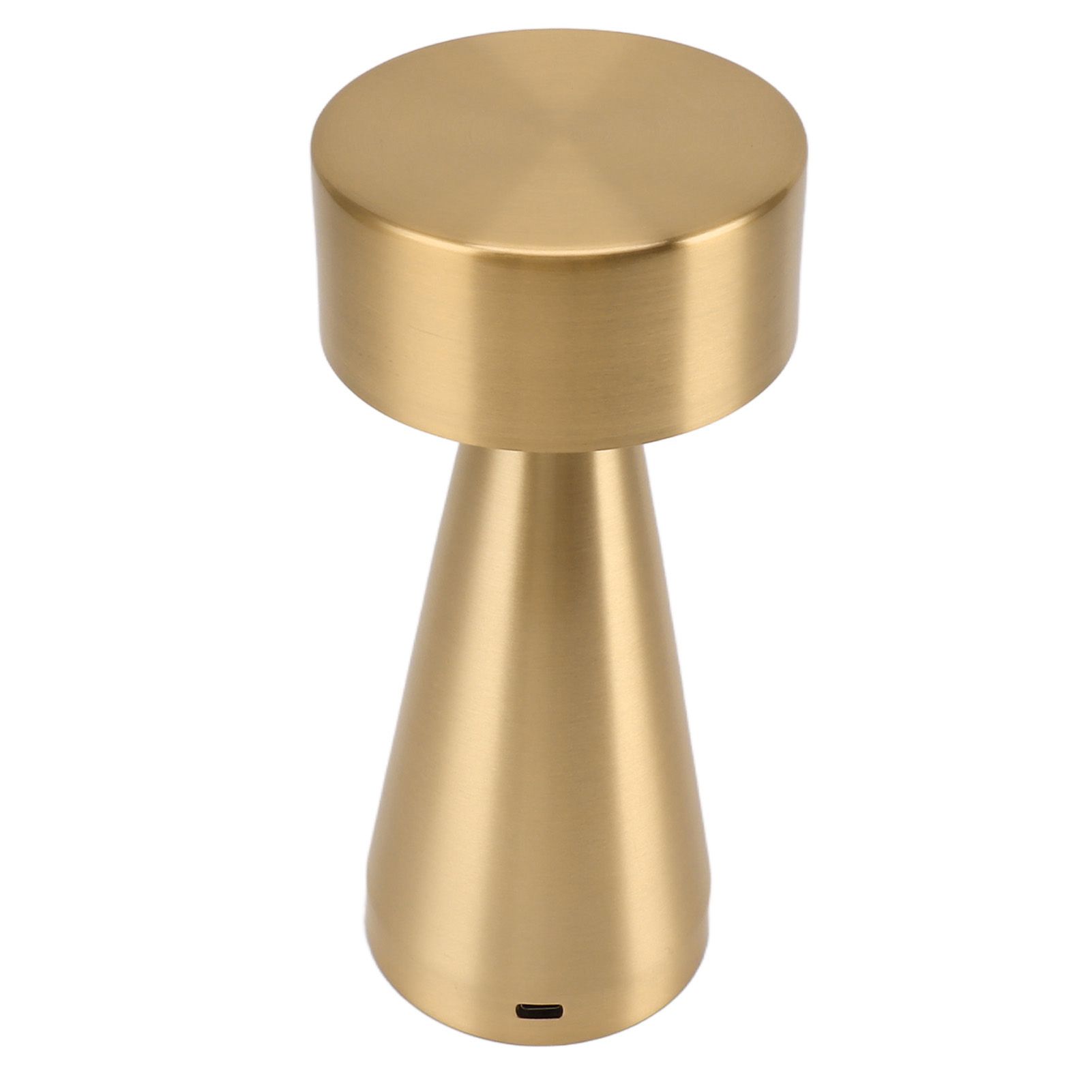 LED Portable Metal Table Lamp with Touch Sensor 3 Color Stepless Dimming Nightstand Desk Lamp Rechargeable Night Light Gold - Image 6