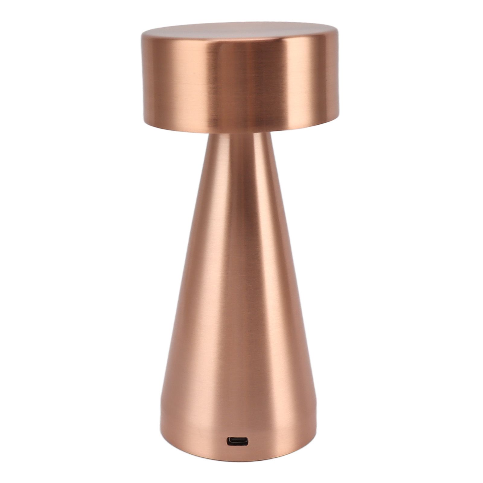 LED Portable Metal Table Lamp with Touch Sensor 3 Color Stepless Dimming Nightstand Desk Lamp Rechargeable Night Light Rose Gold - Image 7