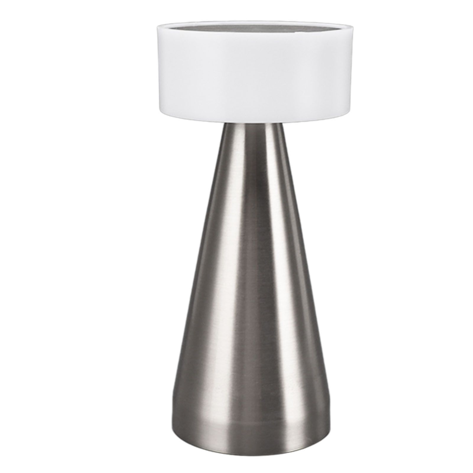 Portable LED Table Lamp 3 Color Temperatures Stepless Dimming 1800mAh Rechargeable Battery Nightstand Lamp Bedside Lamp Silver - Image 2