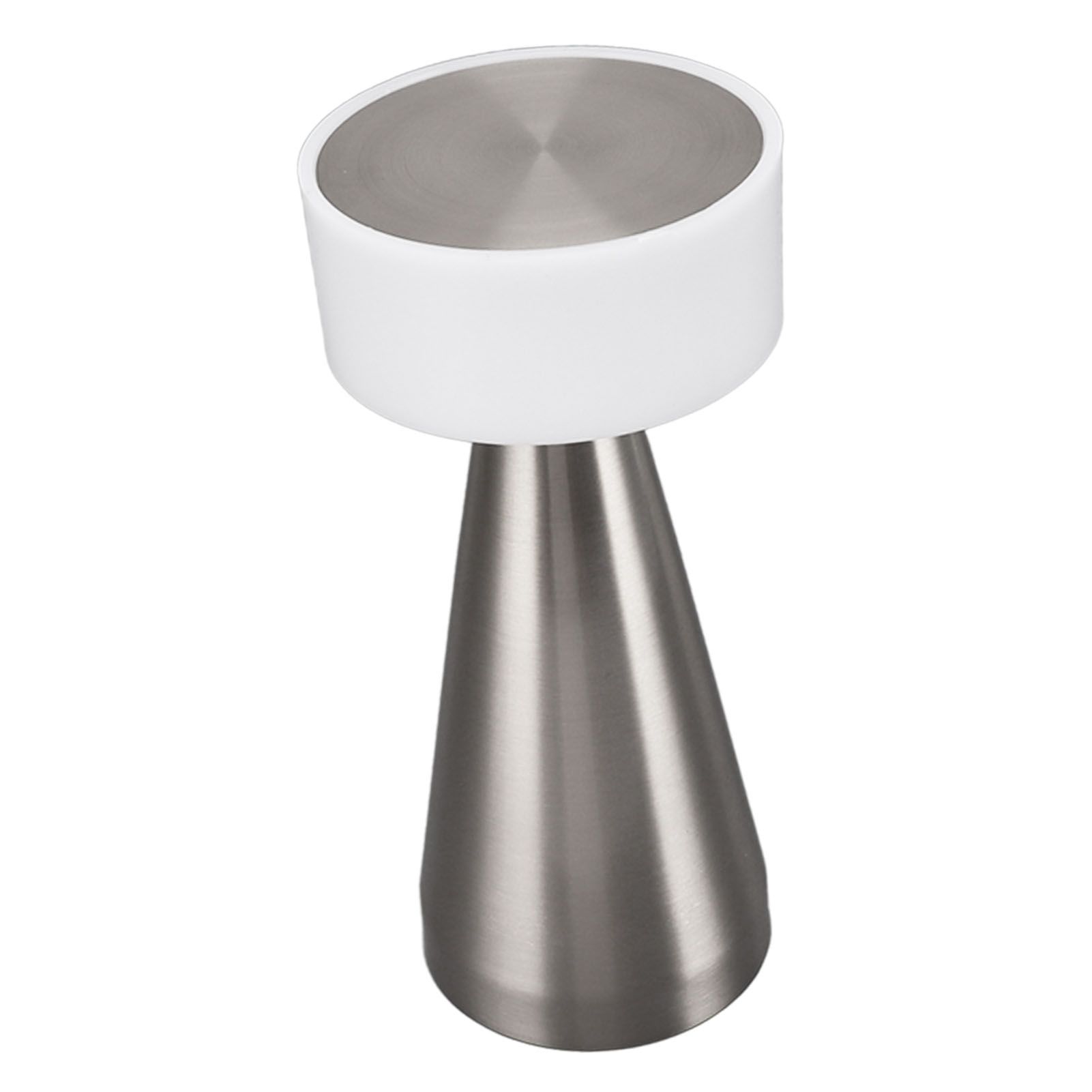 Portable LED Table Lamp 3 Color Temperatures Stepless Dimming 1800mAh Rechargeable Battery Nightstand Lamp Bedside Lamp Silver - Image 4